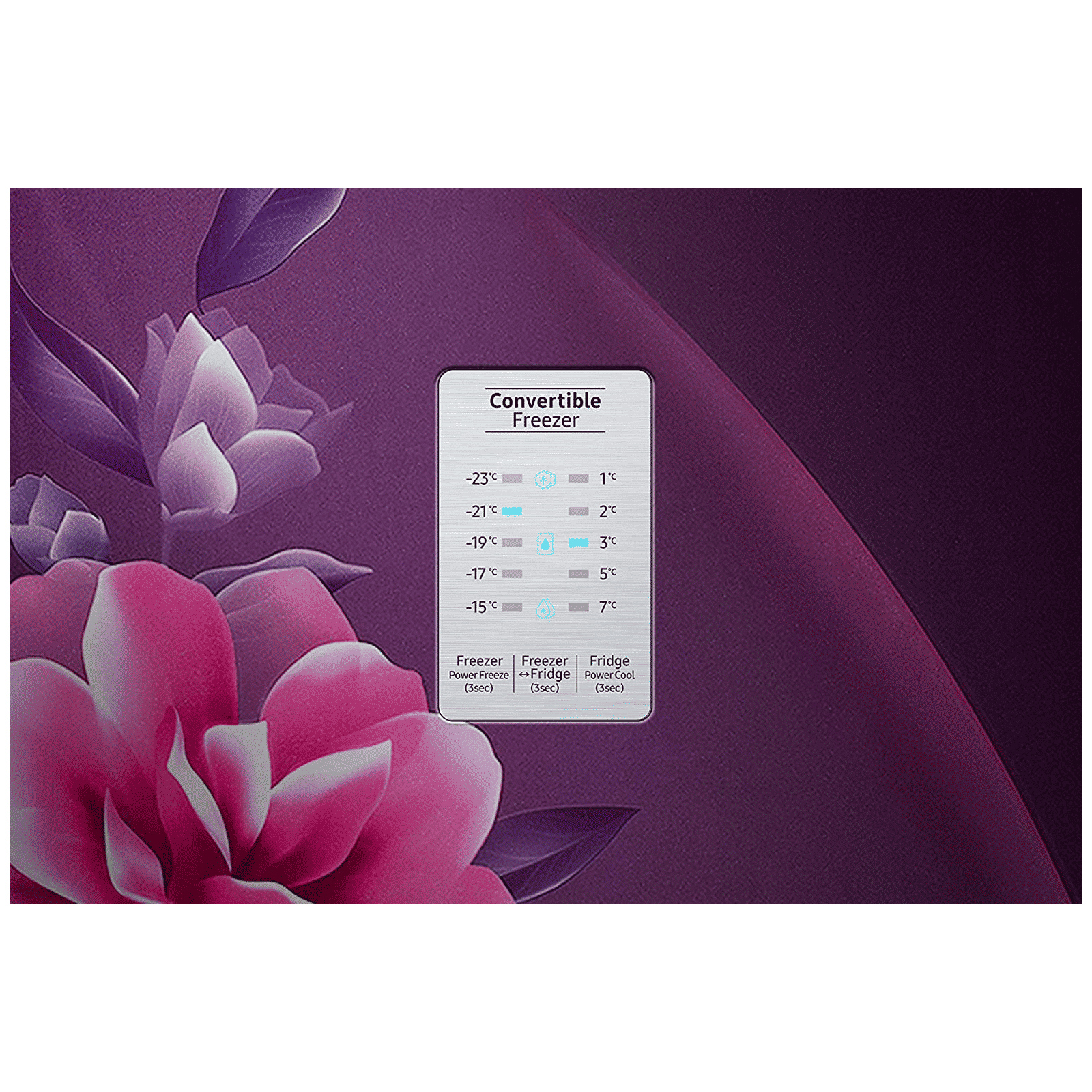 SAMSUNG 253 Litres 2 Star Frost Free Double Door Convertible Refrigerator with Stabilizer Free Operation (RT28T3932CR/HL, Camellia Purple)_14