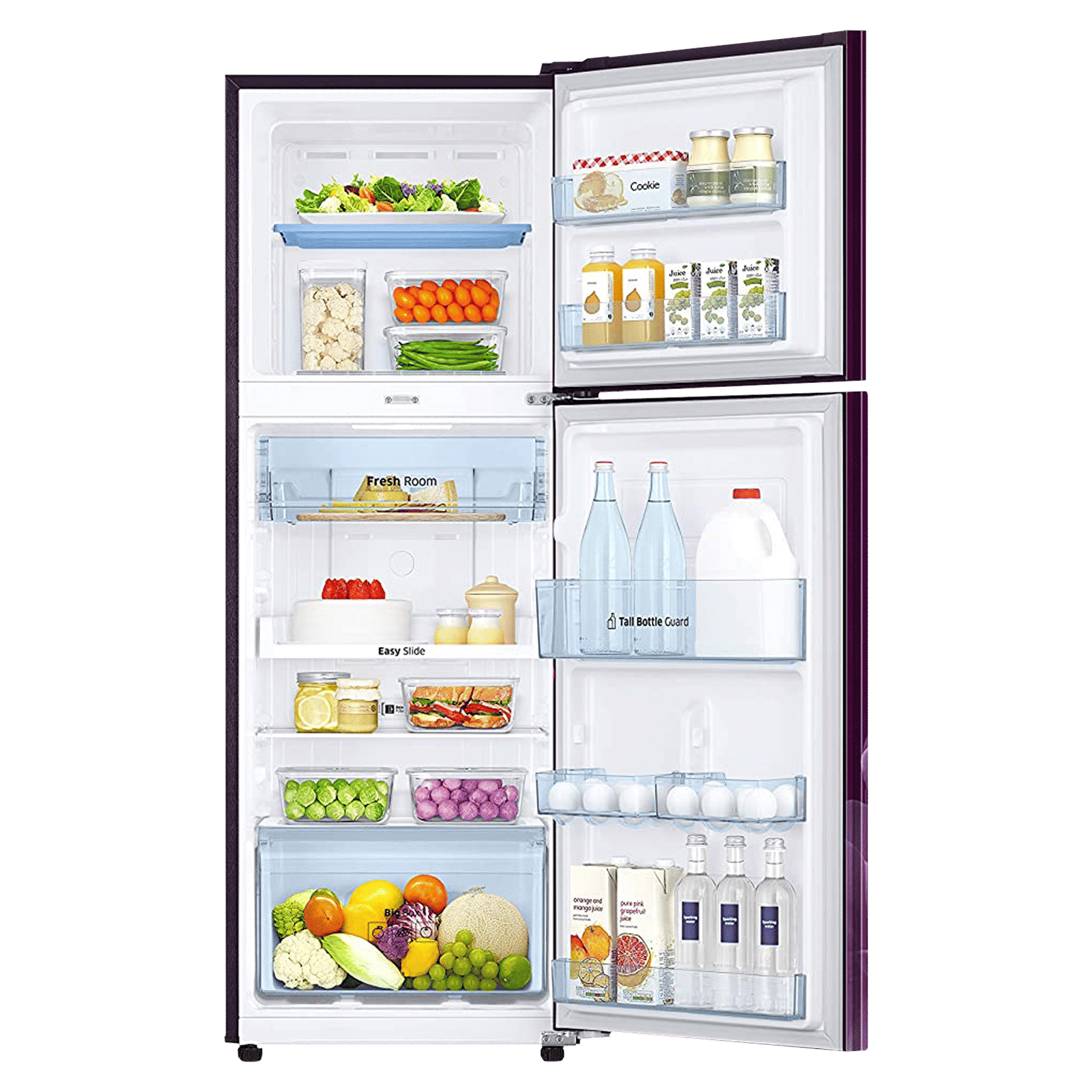 SAMSUNG 253 Litres 2 Star Frost Free Double Door Convertible Refrigerator with Stabilizer Free Operation (RT28T3932CR/HL, Camellia Purple)_5