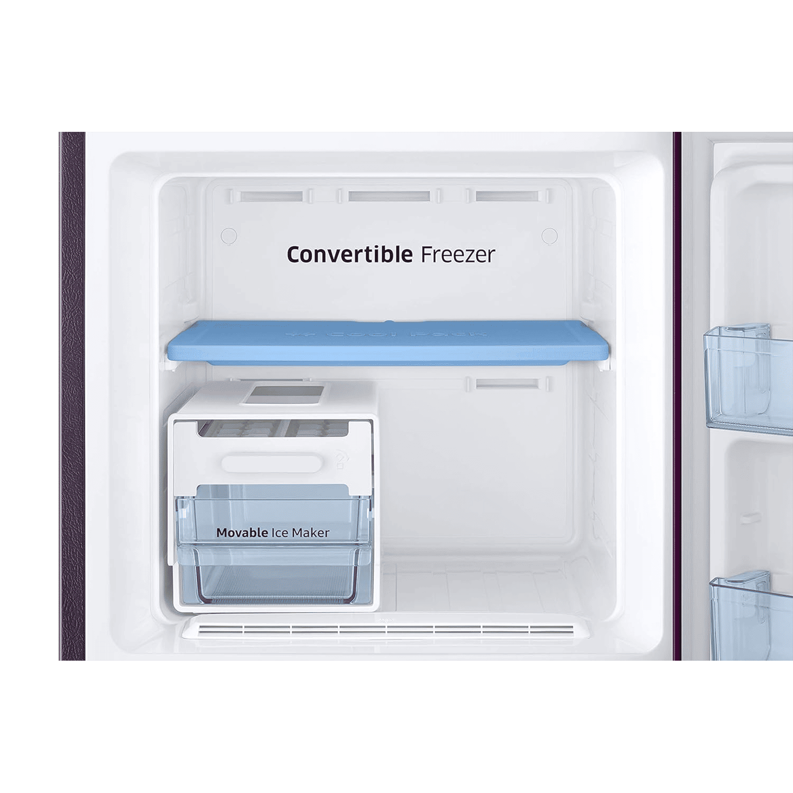 SAMSUNG 253 Litres 2 Star Frost Free Double Door Convertible Refrigerator with Stabilizer Free Operation (RT28T3932CR/HL, Camellia Purple)_7