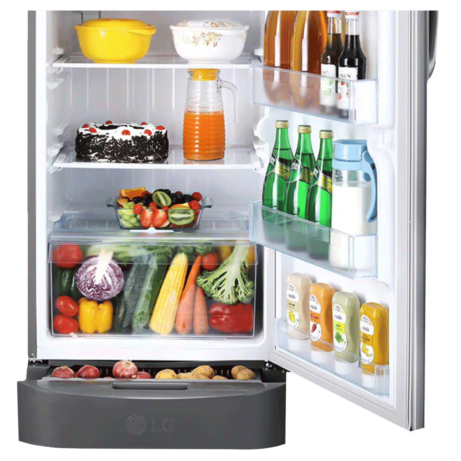 LG 215 Litres 3 Star Direct Cool Single Door Refrigerator with Stabilizer Free Operation (GL-D221APZD, Shiny Steel)_6
