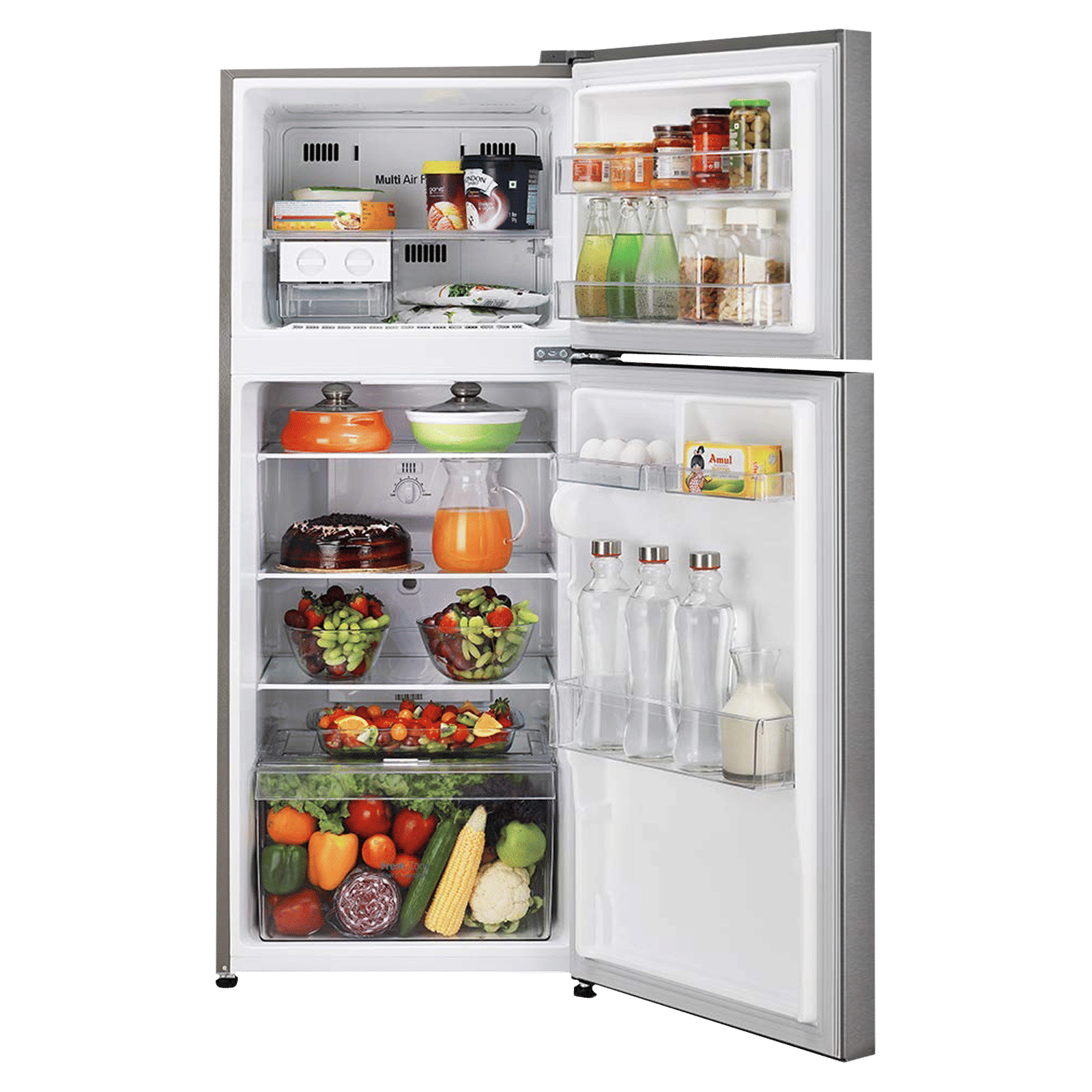 LG 242 Litres 2 Star Frost Free Double Door Refrigerator with Multi Air Flow System (GL-N292RDSY, Dazzle Steel)_10