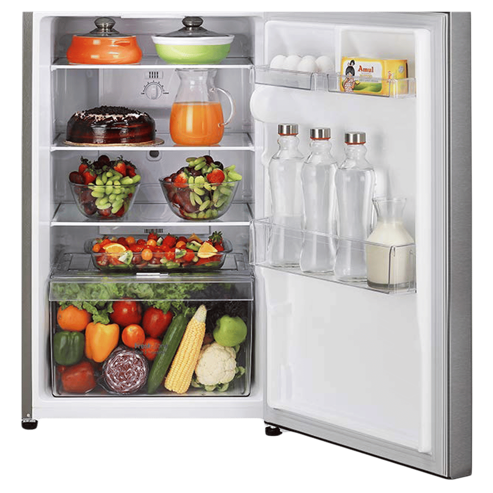 LG 242 Litres 2 Star Frost Free Double Door Refrigerator with Multi Air Flow System (GL-N292RDSY, Dazzle Steel)_6