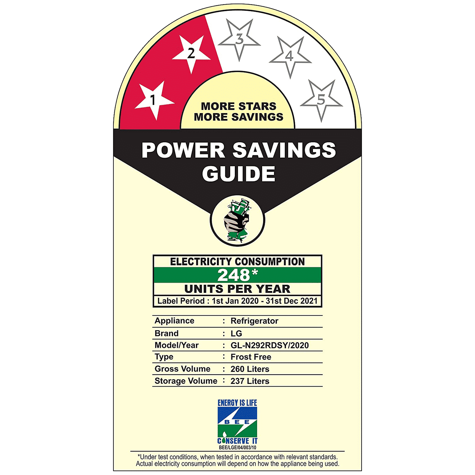 LG 242 Litres 2 Star Frost Free Double Door Refrigerator with Multi Air Flow System (GL-N292RDSY, Dazzle Steel)_9