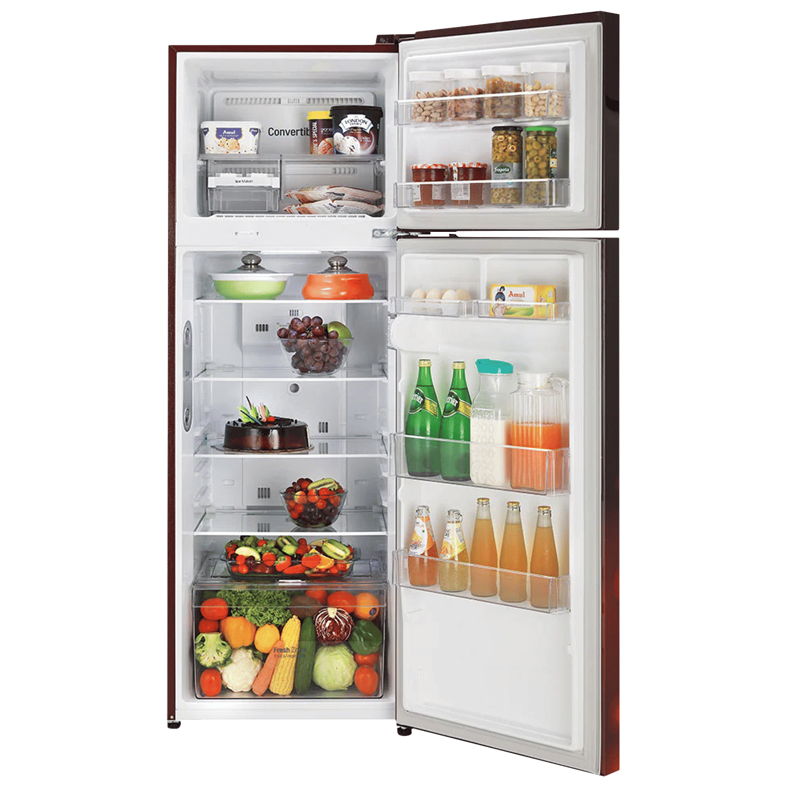 LG 264 Litres 2 Star Frost Free Double Door Refrigerator with Multi Air Flow System (GL-T302RSCY, Scarlet Charm) LG 264 Litres 2 Star Frost Free Double Door Refrigerator with Multi Air Flow System (GL-T302RSCY, Scarlet Charm)_5