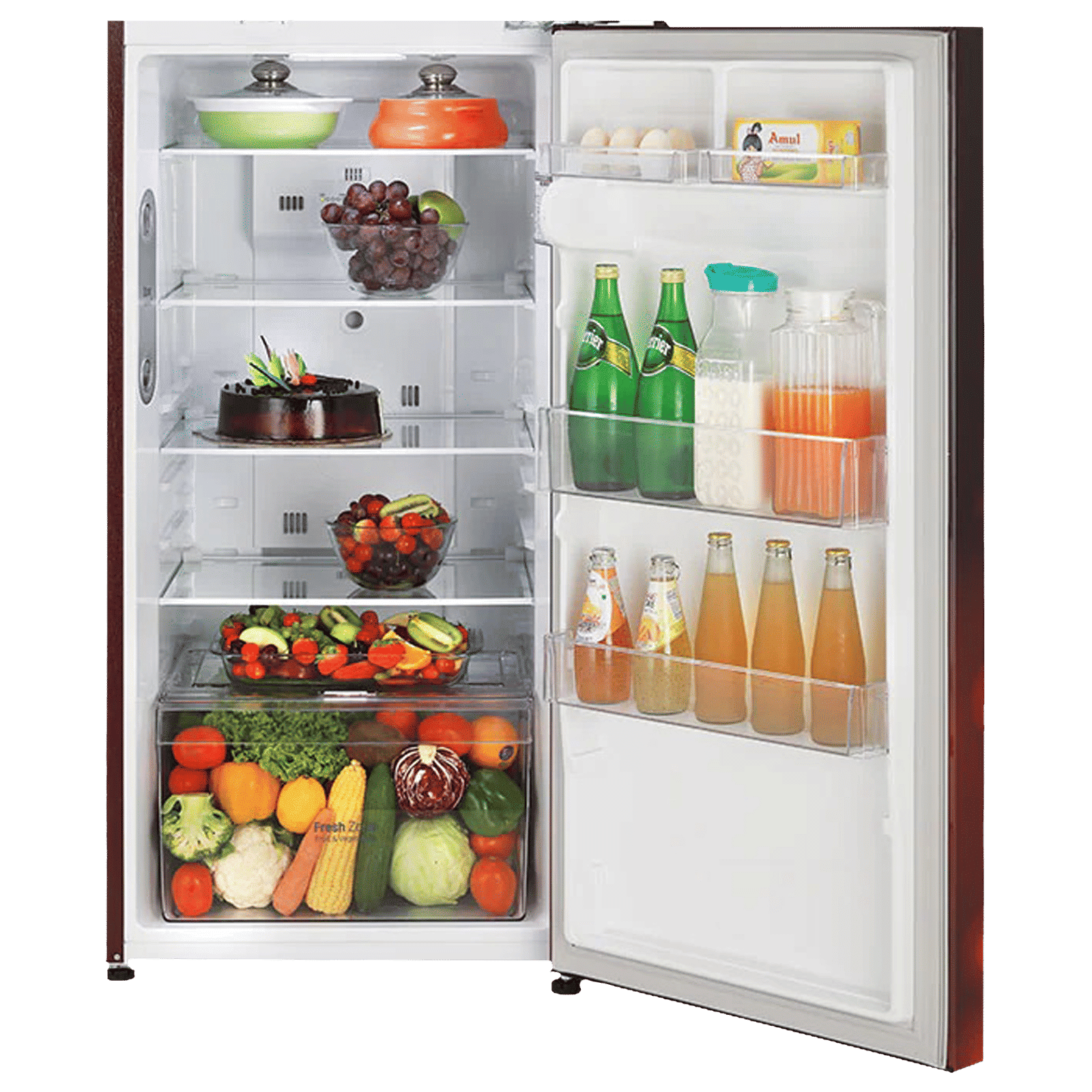 LG 264 Litres 2 Star Frost Free Double Door Refrigerator with Multi Air Flow System (GL-T302RSCY, Scarlet Charm) LG 264 Litres 2 Star Frost Free Double Door Refrigerator with Multi Air Flow System (GL-T302RSCY, Scarlet Charm)_7