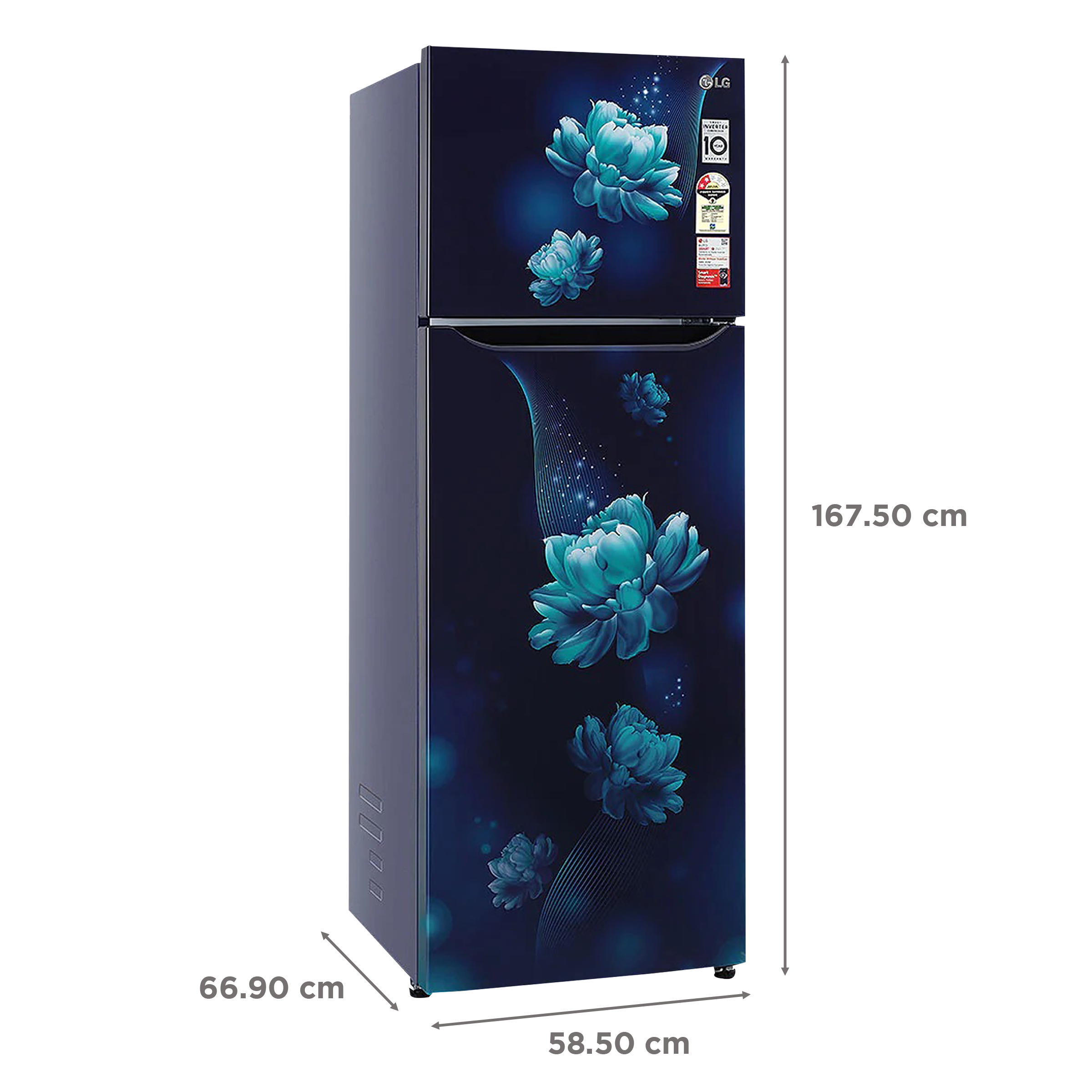 LG 308 Litres 2 Star Frost Free Double Door Convertible Refrigerator with Multi Air Flow System (GL-T322SBCY, Blue Charm)_3