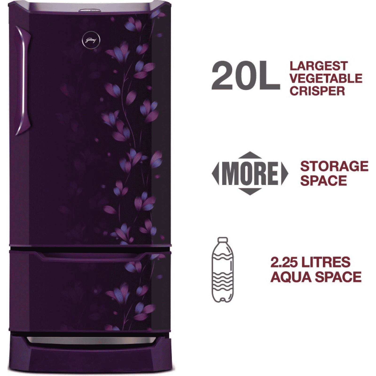 Godrej Edge Duo 255 Litres 3 Star Direct Cool Single Door Refrigerator with Duo Flow Technology (RD EDGE DUO 270C 33 TDI, Jade Purple) Godrej Edge Duo 255 Litres 3 Star Direct Cool Single Door Refrigerator with Duo Flow Technology (RD EDGE DUO 270C 33 TDI, Jade Purple)_15