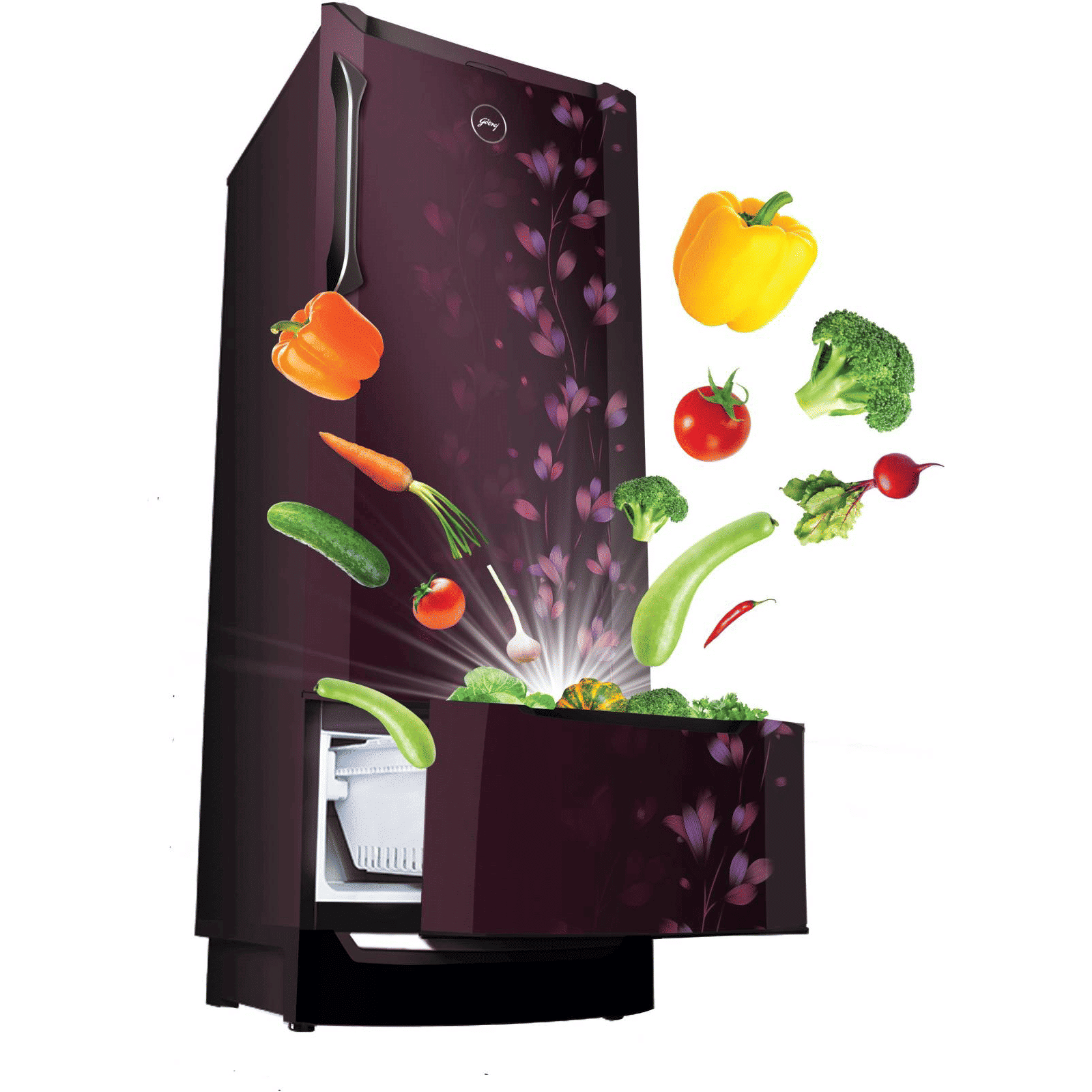 Godrej Edge Duo 255 Litres 3 Star Direct Cool Single Door Refrigerator with Duo Flow Technology (RD EDGE DUO 270C 33 TDI, Jade Wine)_16