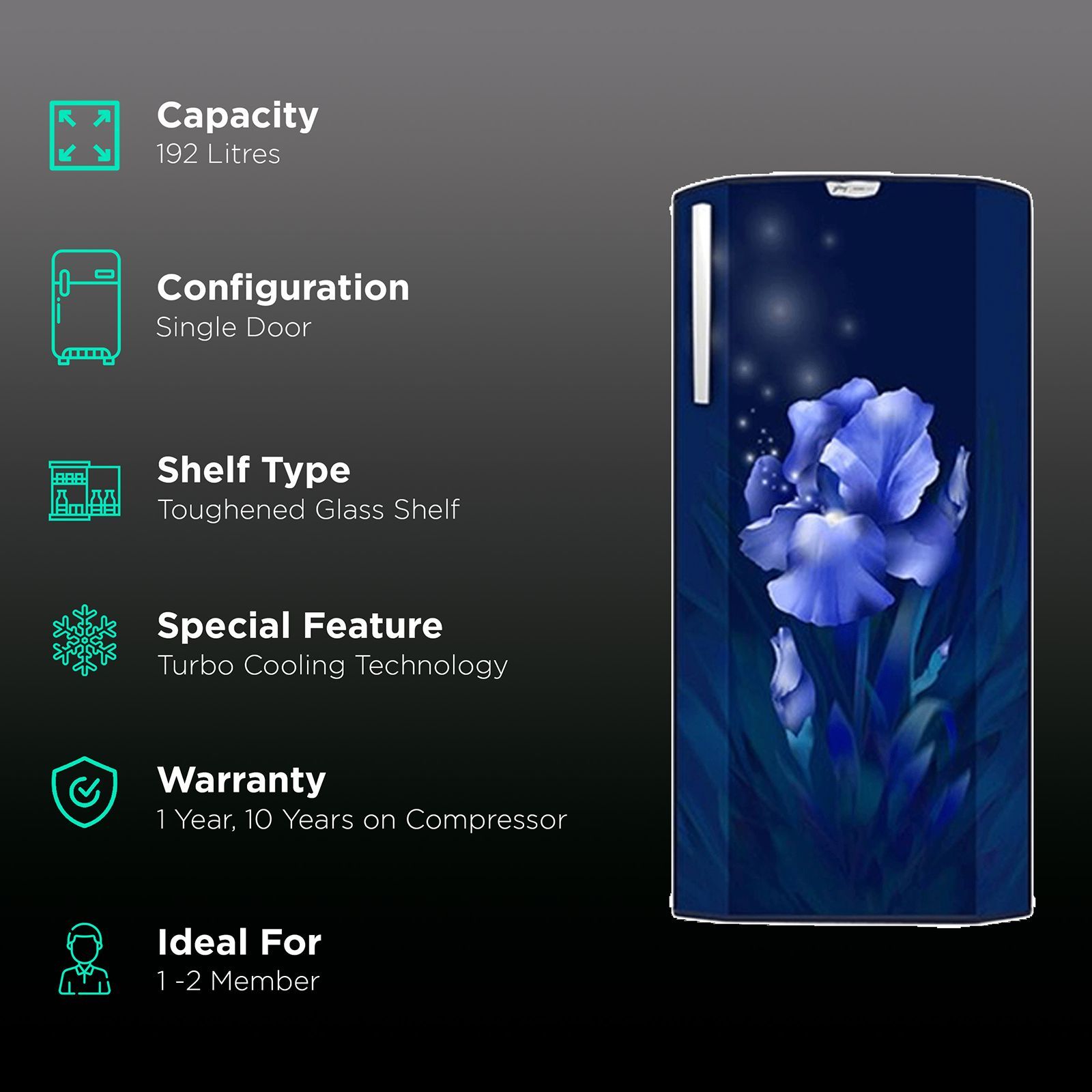 Godrej Edge Neo 192 Litres 4 Star Direct Cool Single Door Refrigerator with Turbo Cooling Technology (RD EDGE NEO 207D 43 THI, Aqua Blue)_2