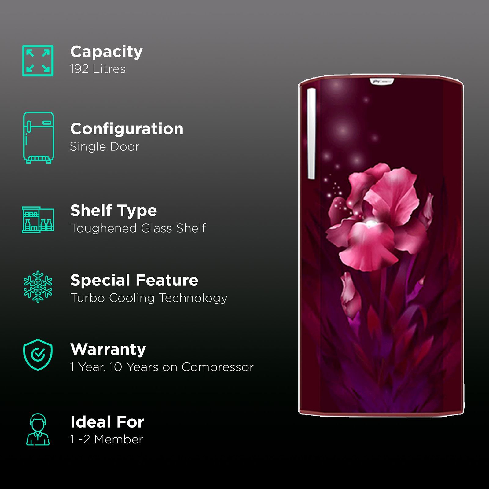 Godrej Edge Neo 192 Litres 5 Star Direct Cool Single Door Refrigerator with Turbo Cooling Technology (RD EDGE NEO 207E 53 THI, Aqua Wine)_2