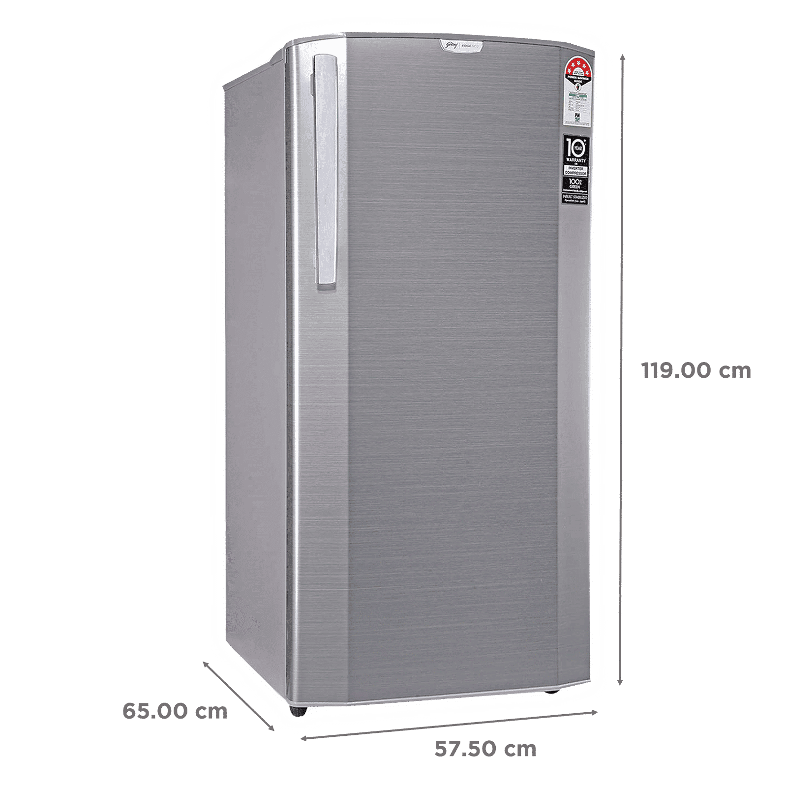 Godrej Edge Neo 180 Litres 5 Star Direct Cool Single Door Refrigerator with Turbo Cooling Technology (RD EDGE NEO 207E 53 THI, Jet Steel)_3