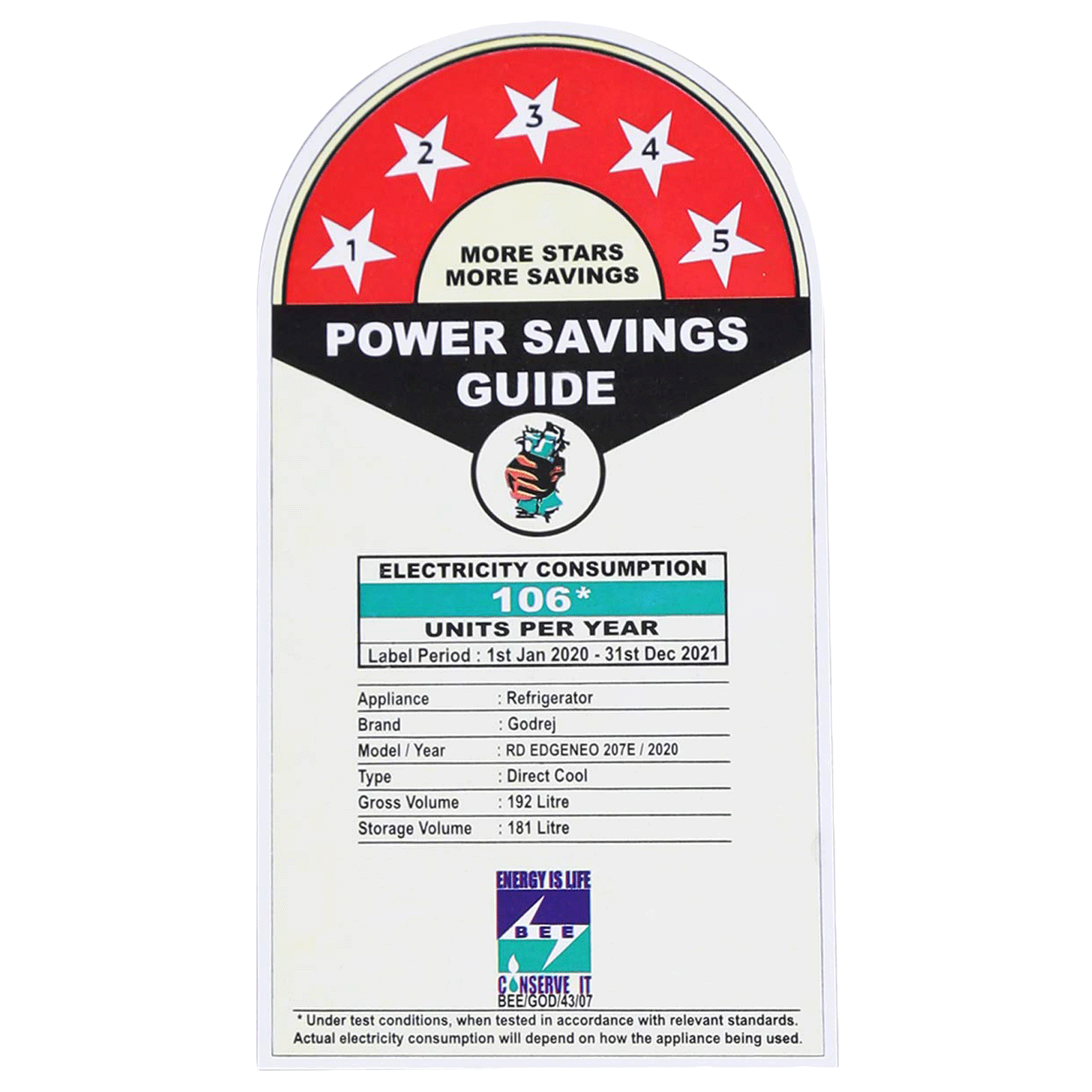 Godrej Edge Neo 180 Litres 5 Star Direct Cool Single Door Refrigerator with Turbo Cooling Technology (RD EDGE NEO 207E 53 THI, Jet Steel)_8