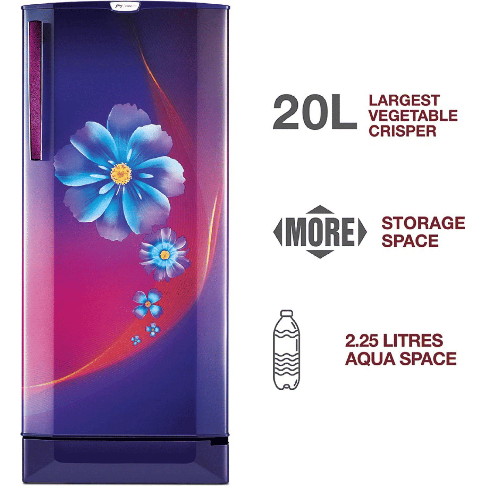 Godrej Edge Pro 210 Litres 4 Star Direct Cool Single Door Refrigerator with Anti Drip Chiller Technology (RD EDGE PRO 225D 43 TDI, Ray Purple)_15