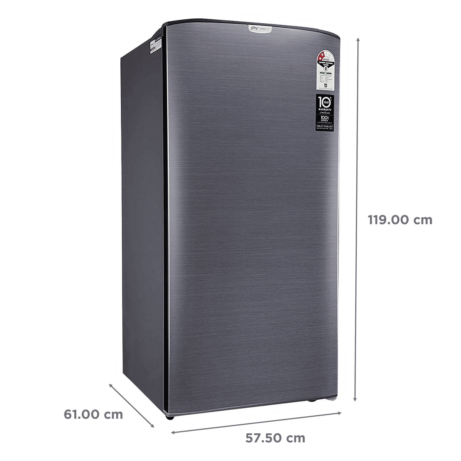Godrej Edge Rio 192 Litres 2 Star Direct Cool Single Door Refrigerator with Turbo Cooling Technology (RD EDGE RIO 207B 23 TRF, Jet Steel)_3