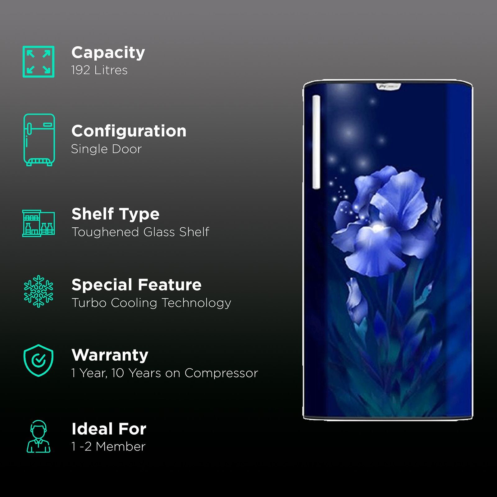 Godrej Edge Rio 192 Litres 3 Star Direct Cool Single Door Refrigerator with Turbo Cooling Technology (RD EDGE RIO 207C 33 THF, Aqua Blue)_2