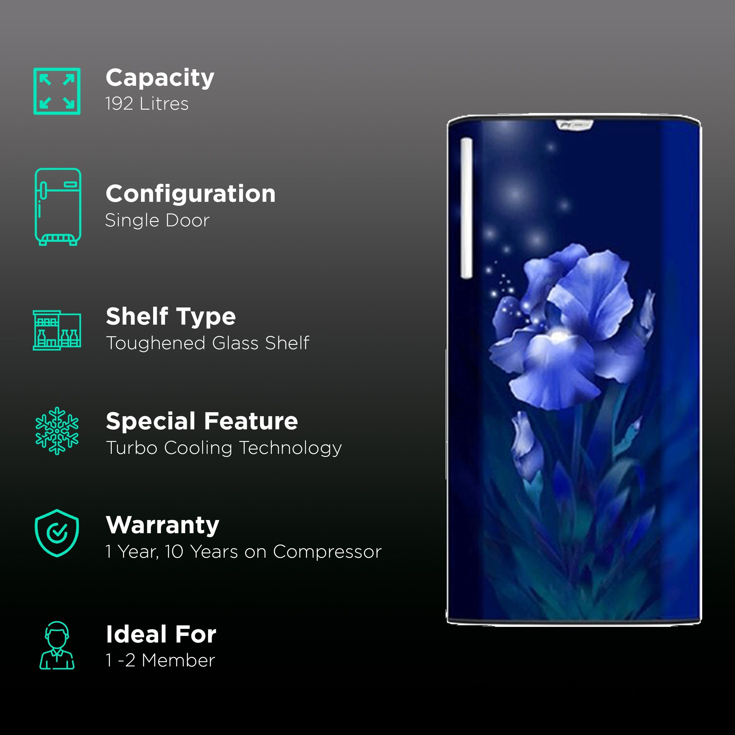 Godrej Edge Rio 192 Litres 4 Star Direct Cool Single Door Refrigerator with Turbo Cooling Technology (RD EDGE RIO 207D 43 THI, Aqua Blue)_2