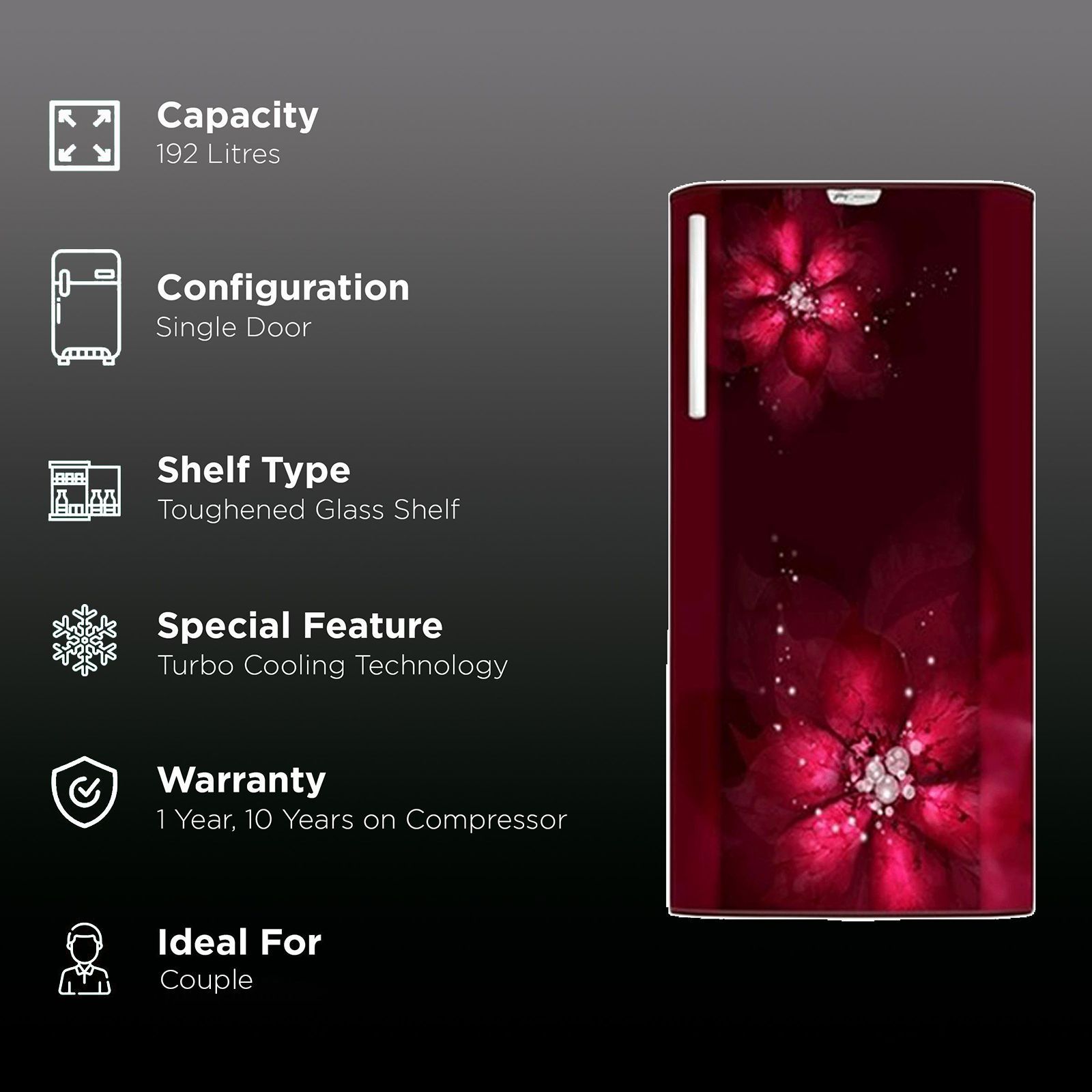 Godrej Edge Rio 180 Litres 4 Star Direct Cool Single Door Refrigerator with Turbo Cooling Technology (RD EDGE RIO 207D 43 THI, Zen Wine)_2