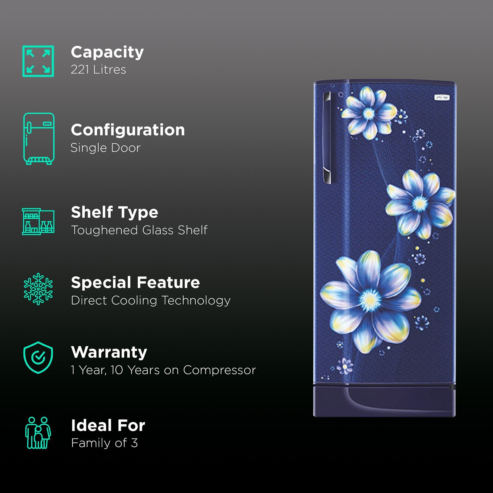 Godrej Edge SX 221 Litres 3 Star Direct Cool Single Door Refrigerator with Uniform Cooling Technology (RD EDGE SX 236C 33 TAI, Pearl Purple)_2