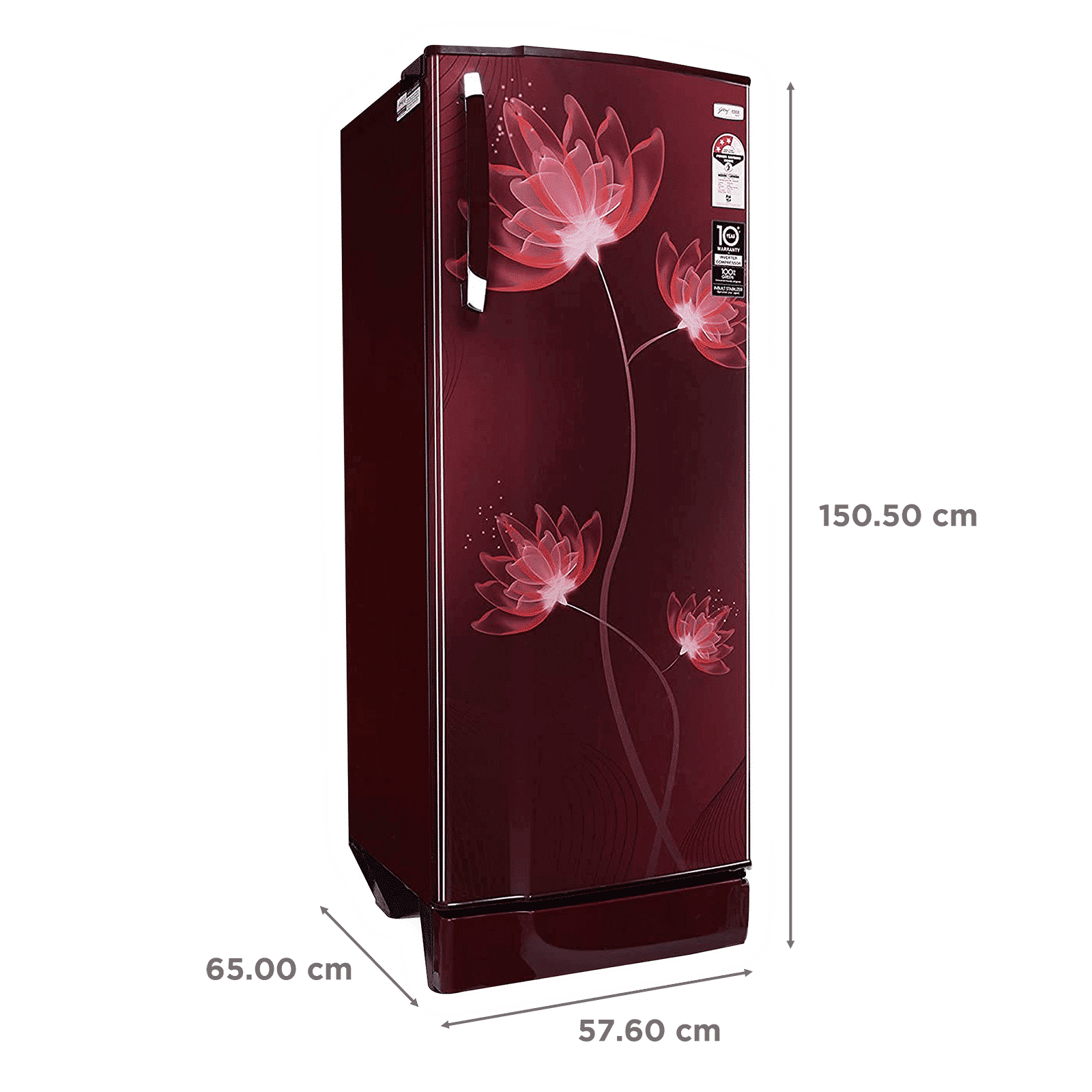 Godrej Edge SX 251 Litres 3 Star Direct Cool Single Door Refrigerator with Uniform Cooling Technology (RD EDGE SX 266C 33 TAI, Glass Wine)_3