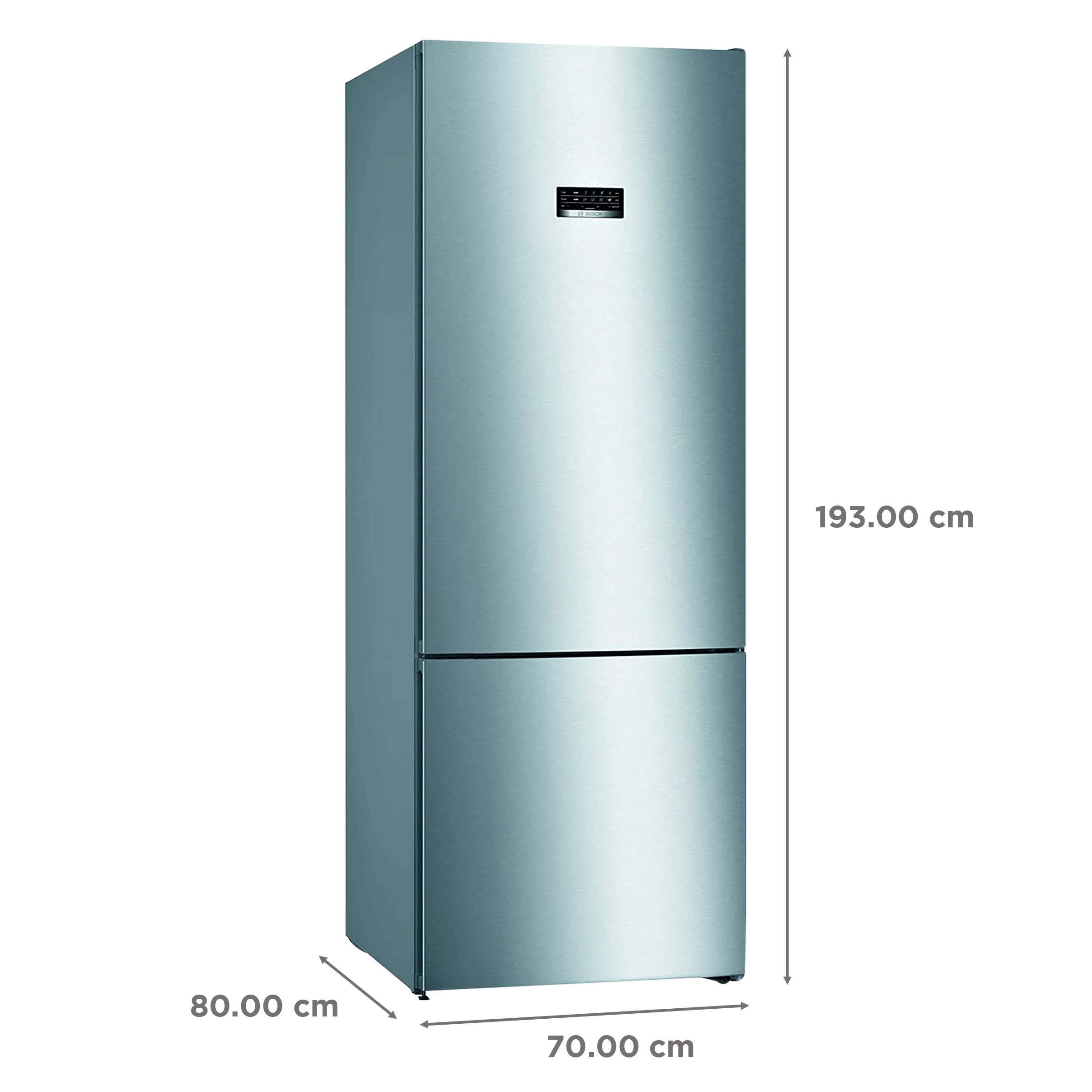 BOSCH Series 4 505 Litres 2 Star Frost Free Double Door Bottom Mount Refrigerator with Temperature Display (KGN56XI40I, Inox)_3