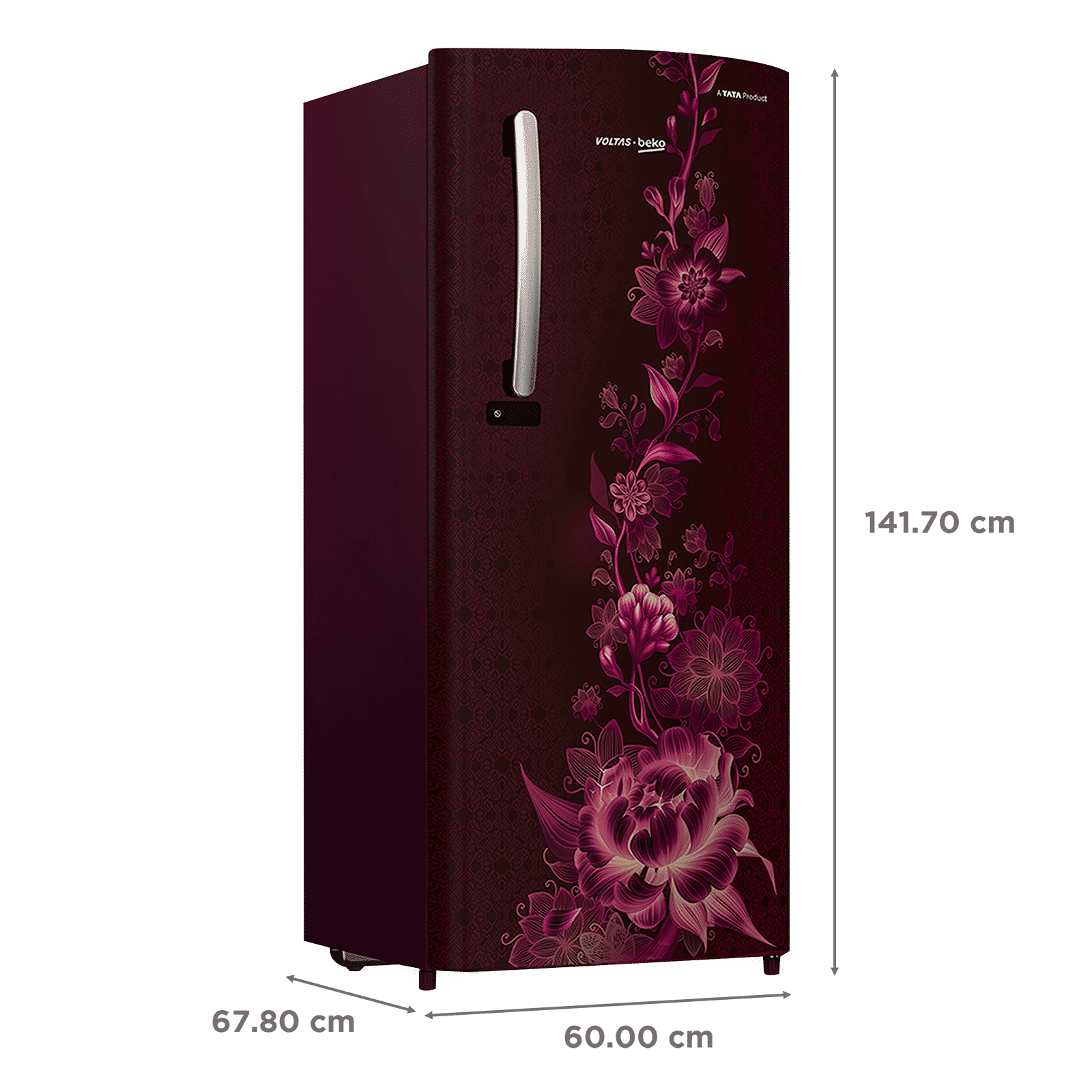 VOLTAS beko 220 Litres 3 Star Direct Cool Single Door Refrigerator with Stabilizer Free Operation (RDC240CVWEX/XXSG, Vivi Wine) VOLTAS beko 220 Litres 3 Star Direct Cool Single Door Refrigerator with Stabilizer Free Operation (RDC240CVWEX/XXSG, Vivi Wine)_3