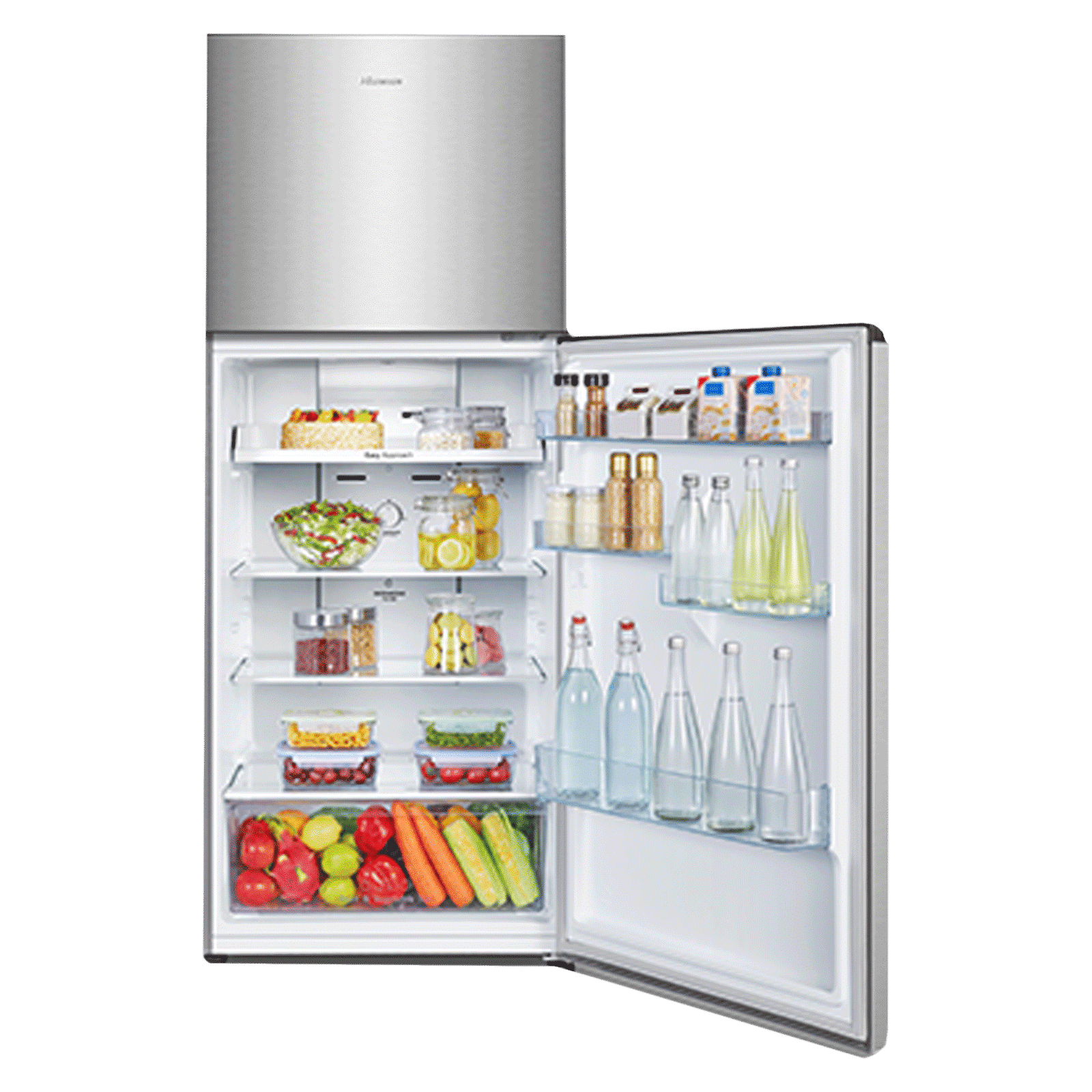 Hisense 411 Litres 2 Star Frost Free Double Door Bottom Mount Refrigerator with Surround Cooling System (RT488N4ASB2, Stainless Steel) Hisense 411 Litres 2 Star Frost Free Double Door Bottom Mount Refrigerator with Surround Cooling System (RT488N4ASB2, Stainless Steel)_10