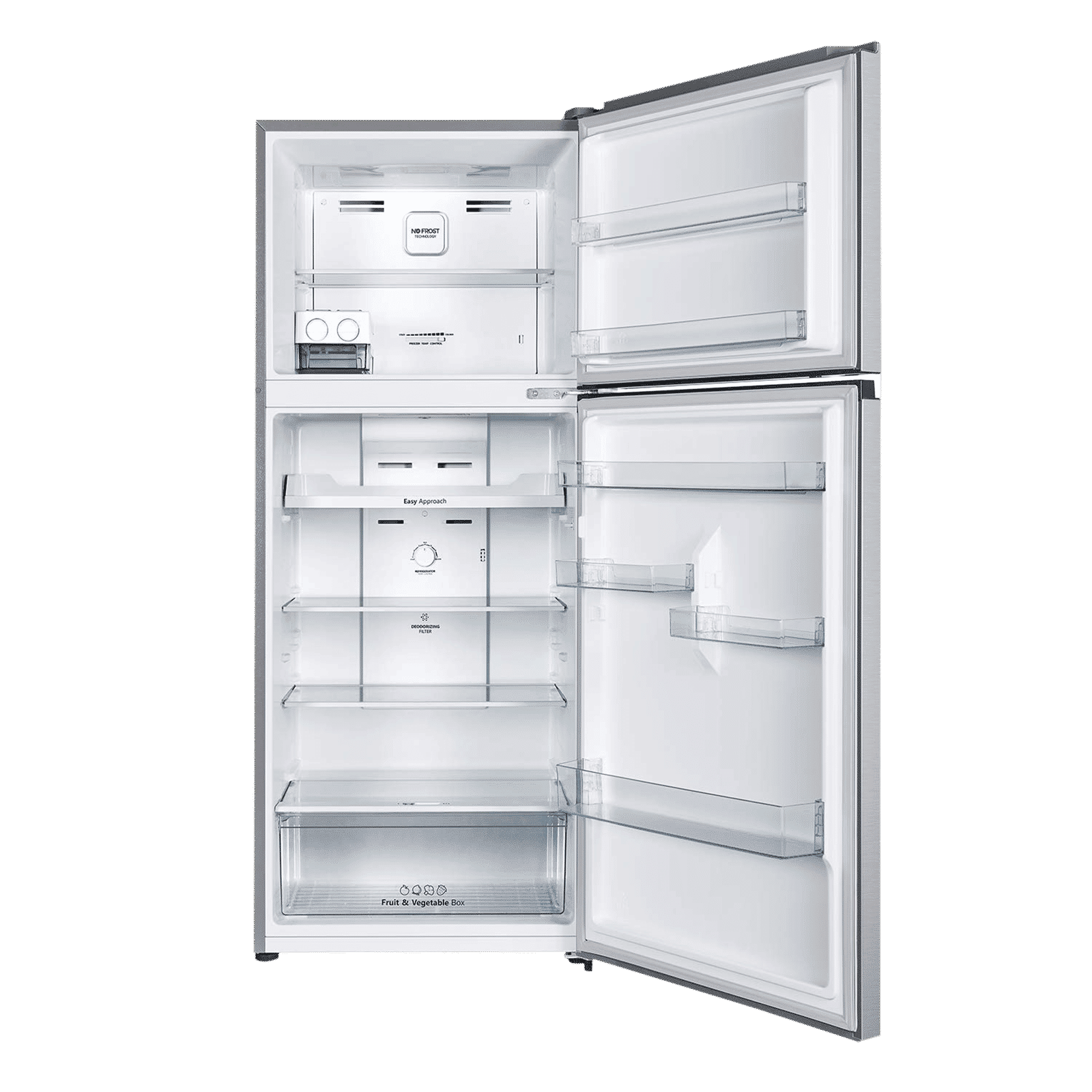 Hisense 411 Litres 2 Star Frost Free Double Door Bottom Mount Refrigerator with Surround Cooling System (RT488N4ASB2, Stainless Steel) Hisense 411 Litres 2 Star Frost Free Double Door Bottom Mount Refrigerator with Surround Cooling System (RT488N4ASB2, Stainless Steel)_5