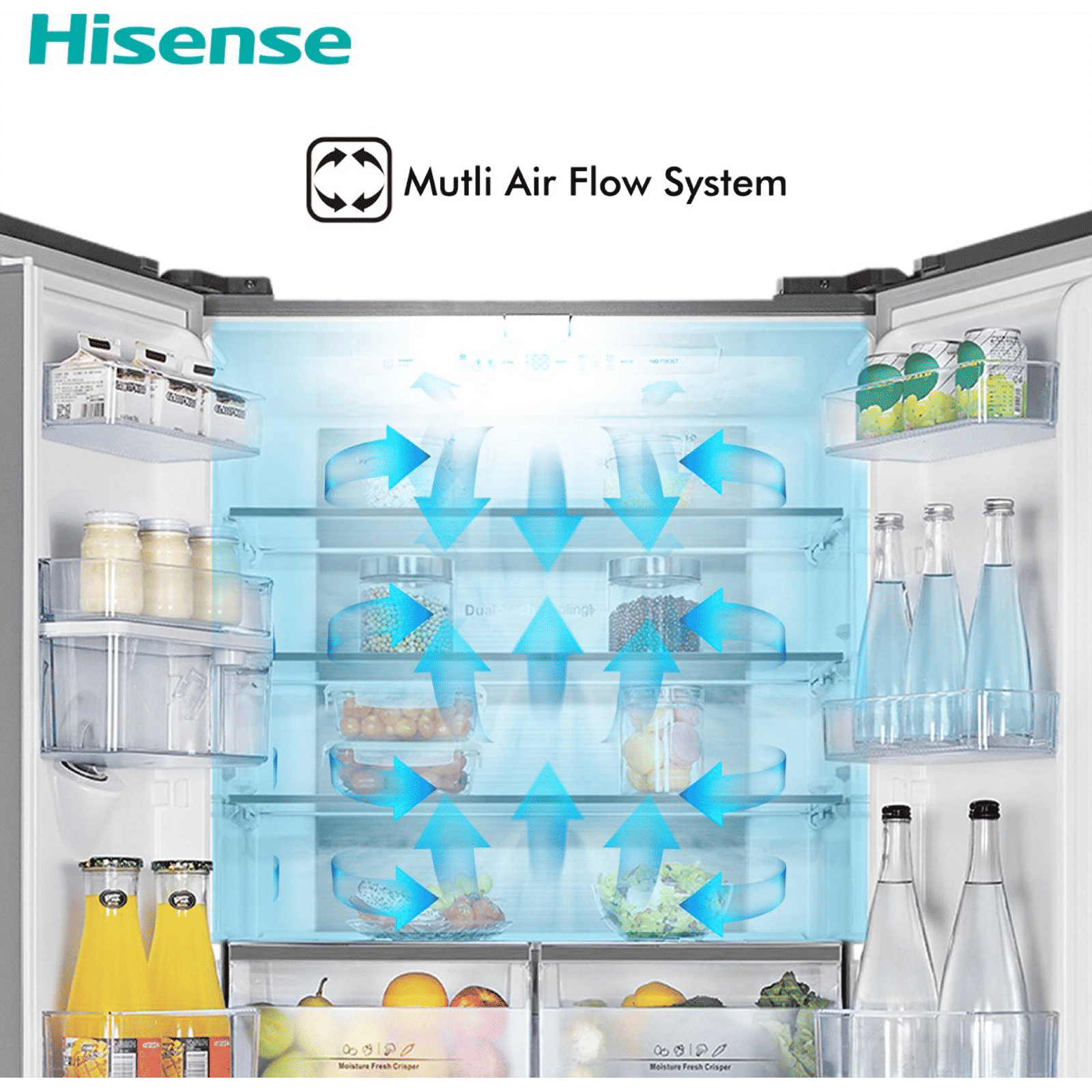 Hisense 507 Litres Frost Free French Door Refrigerator with Water Dispenser (RQ507N4SBVW, Premium Black)_12