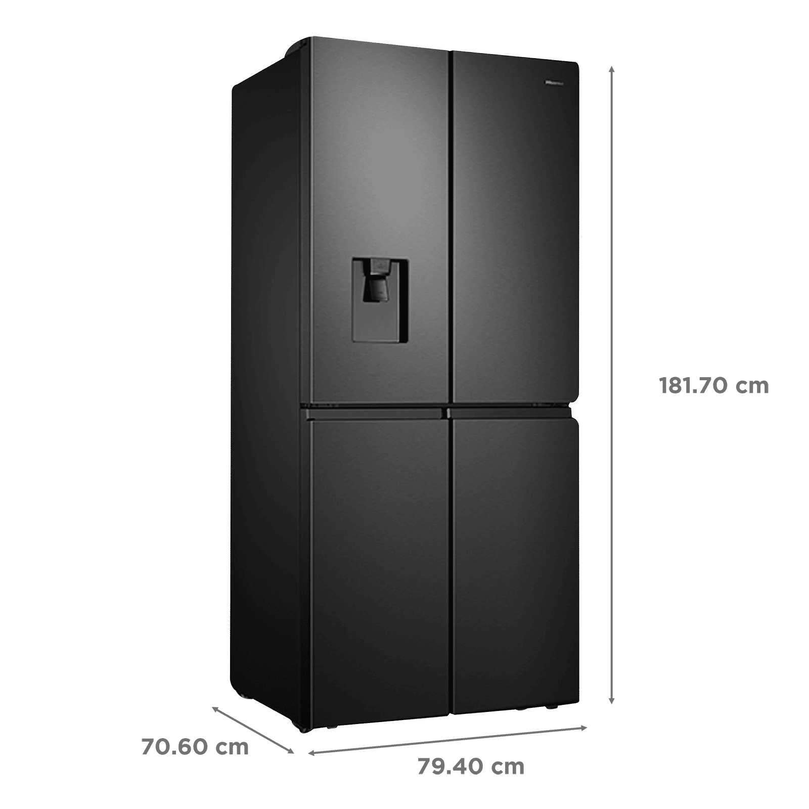 Hisense 507 Litres Frost Free French Door Refrigerator with Water Dispenser (RQ507N4SBVW, Premium Black)_3