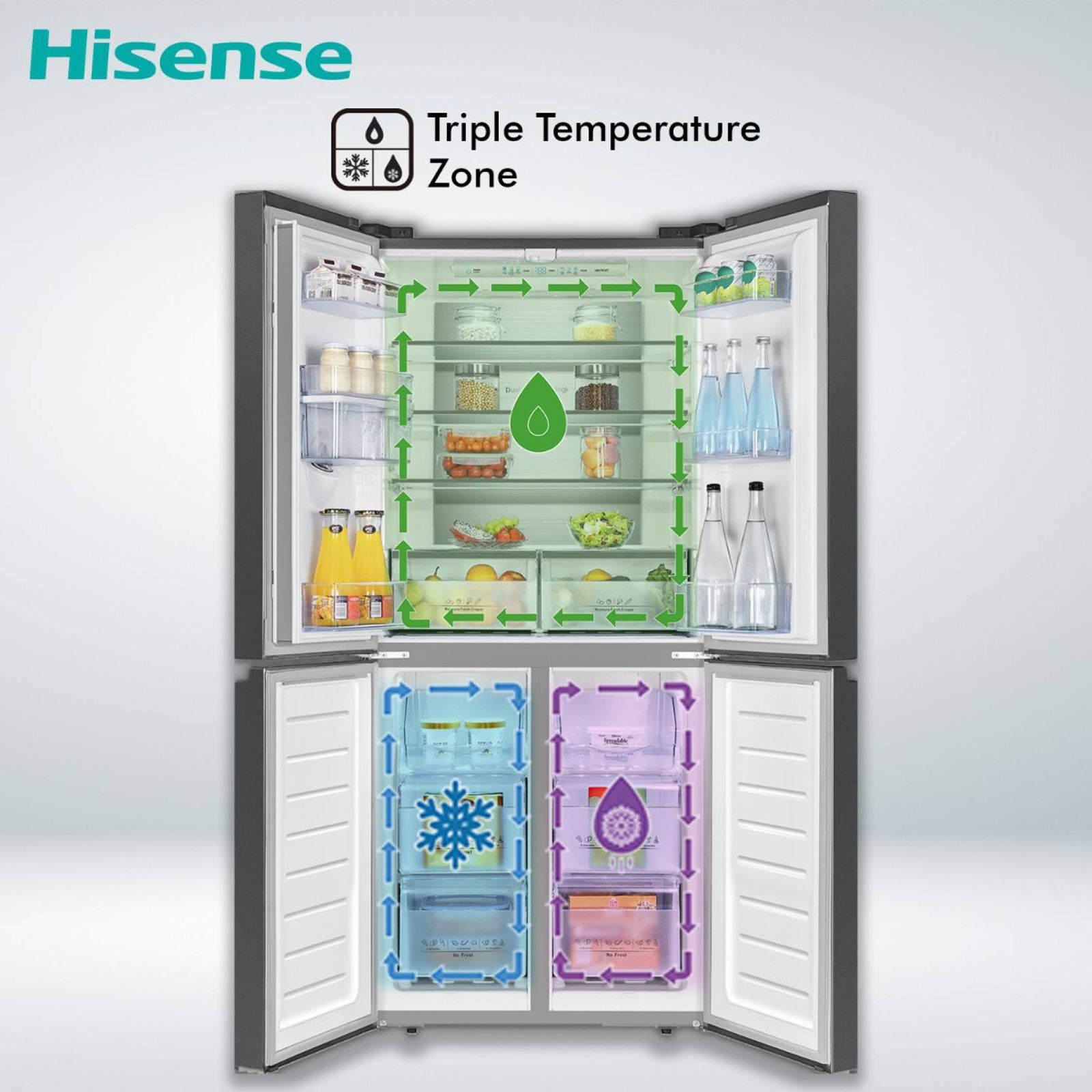 Hisense 507 Litres Frost Free French Door Refrigerator with Water Dispenser (RQ507N4SBVW, Premium Black)_10