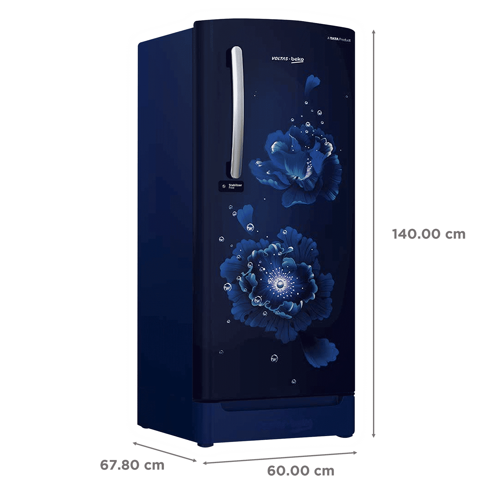 VOLTAS beko 195 Litres 4 Star Direct Cool Single Door Refrigerator with Advanced Carbon Filter (RDC215BFBEXB/BASG, Fairy Flower Blue)_3