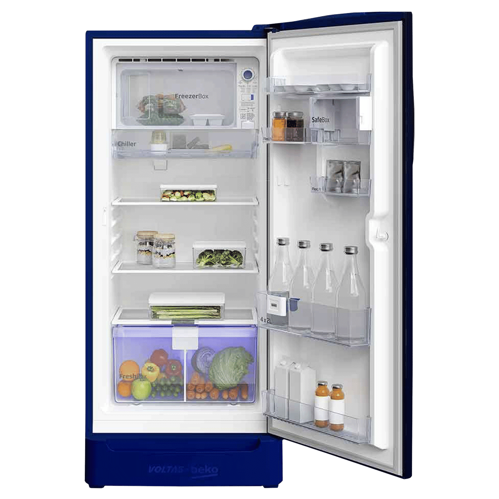 VOLTAS beko 195 Litres 4 Star Direct Cool Single Door Refrigerator with Advanced Carbon Filter (RDC215BFBEXB/BASG, Fairy Flower Blue)_5