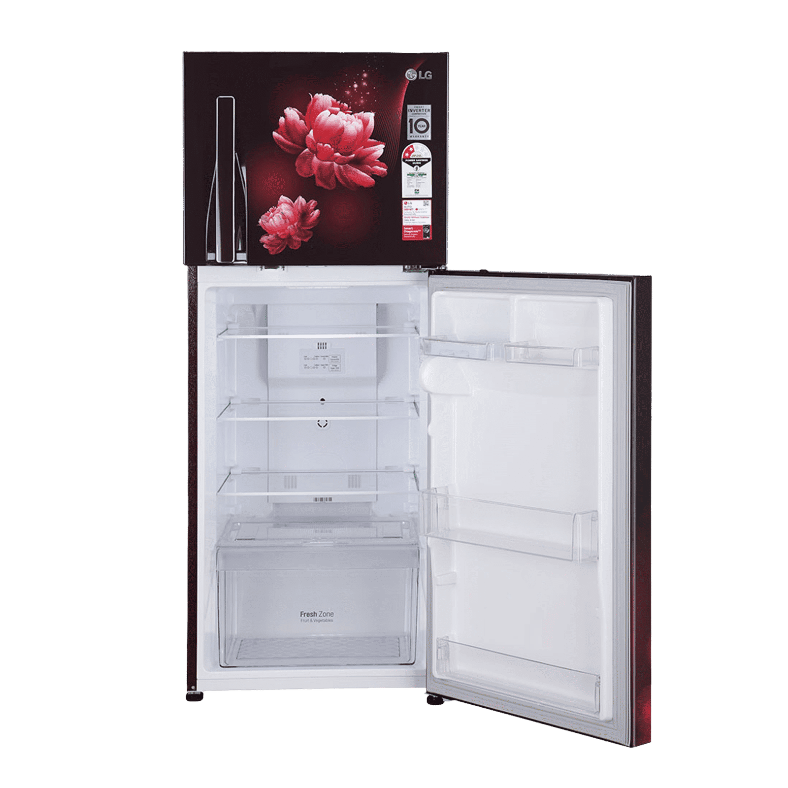 LG 240 Litres 2 Star Frost Free Double Door Convertible Refrigerator with Multi Air Flow System (GL-S292RSCY, Scarlet Charm)_10