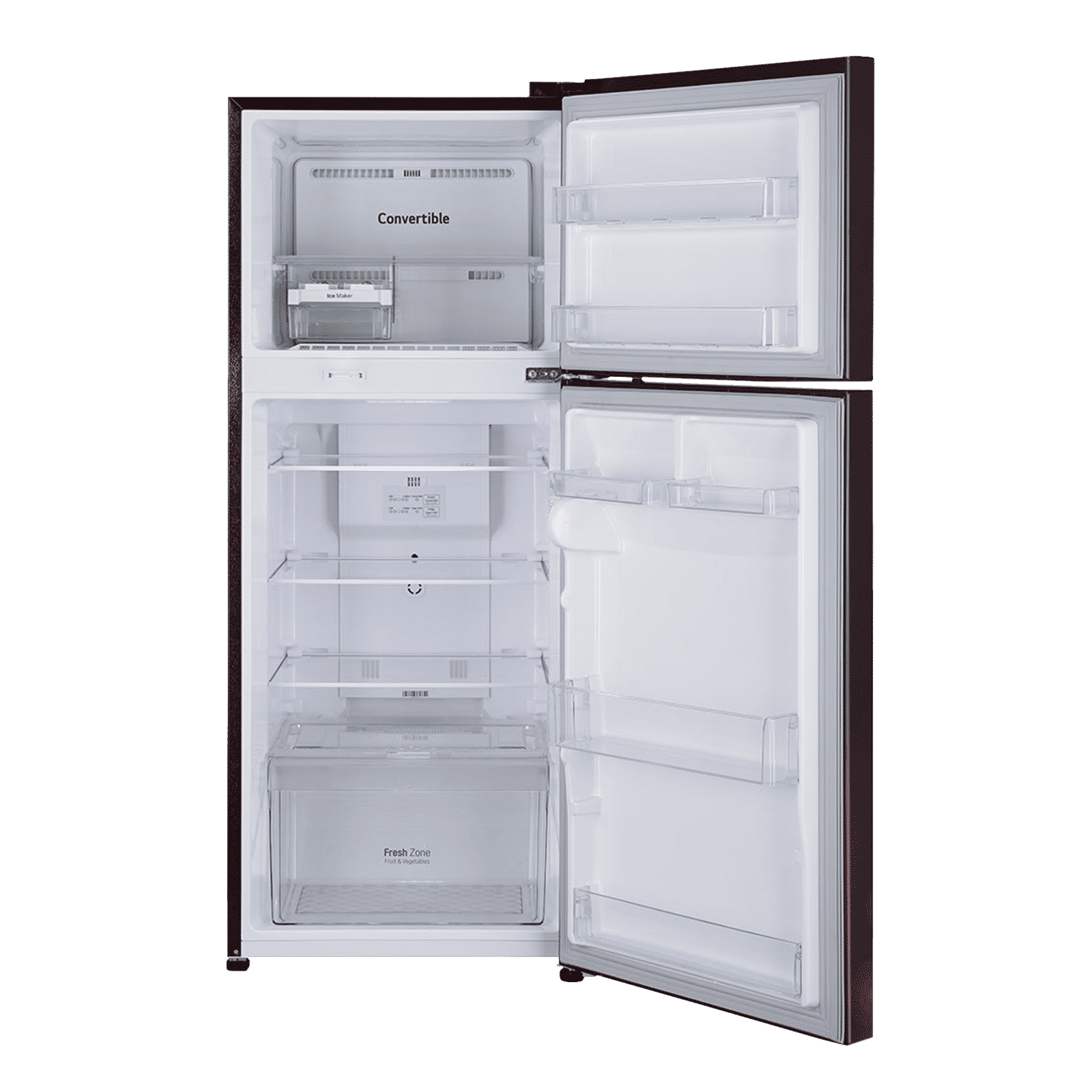 LG 240 Litres 2 Star Frost Free Double Door Convertible Refrigerator with Multi Air Flow System (GL-S292RSCY, Scarlet Charm)_6