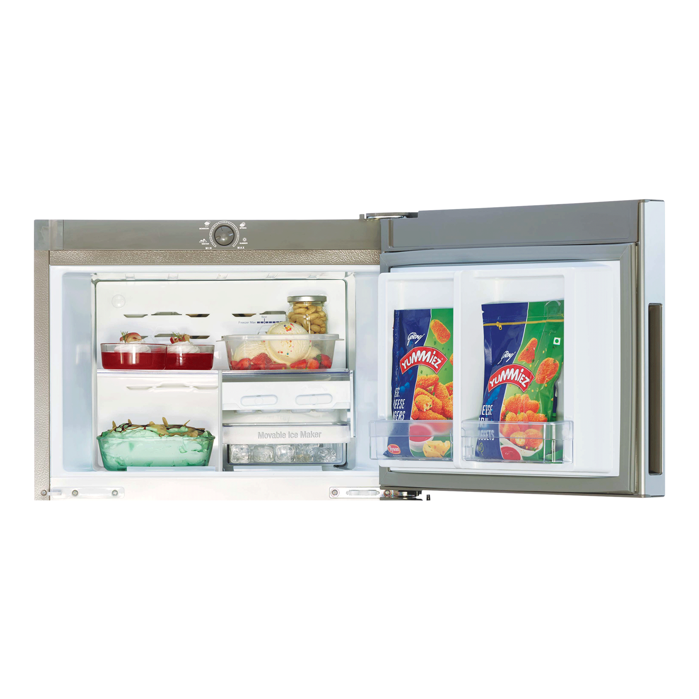 Godrej Eon Vibe 261 Litres 3 Star Frost Free Double Door Refrigerator with Cool Shower Technology (RT EON VIBE 276C 35 HCI, Silky Purple) Godrej Eon Vibe 261 Litres 3 Star Frost Free Double Door Refrigerator with Cool Shower Technology (RT EON VIBE 276C 35 HCI, Silky Purple)_5