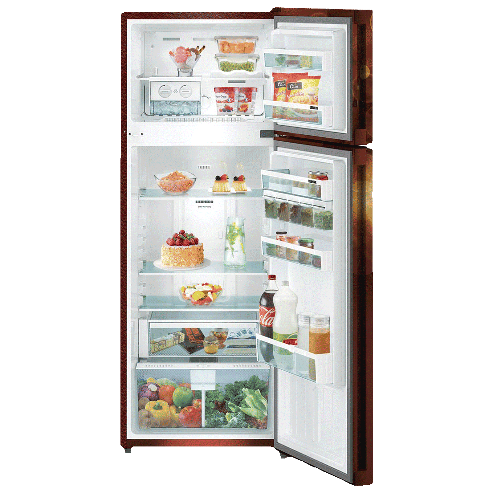 LIEBHERR 290 Litres 2 Star Frost Free Double Door Refrigerator with Stabilizer Free Operation (TCBB 2940, Brown Bubble)_5