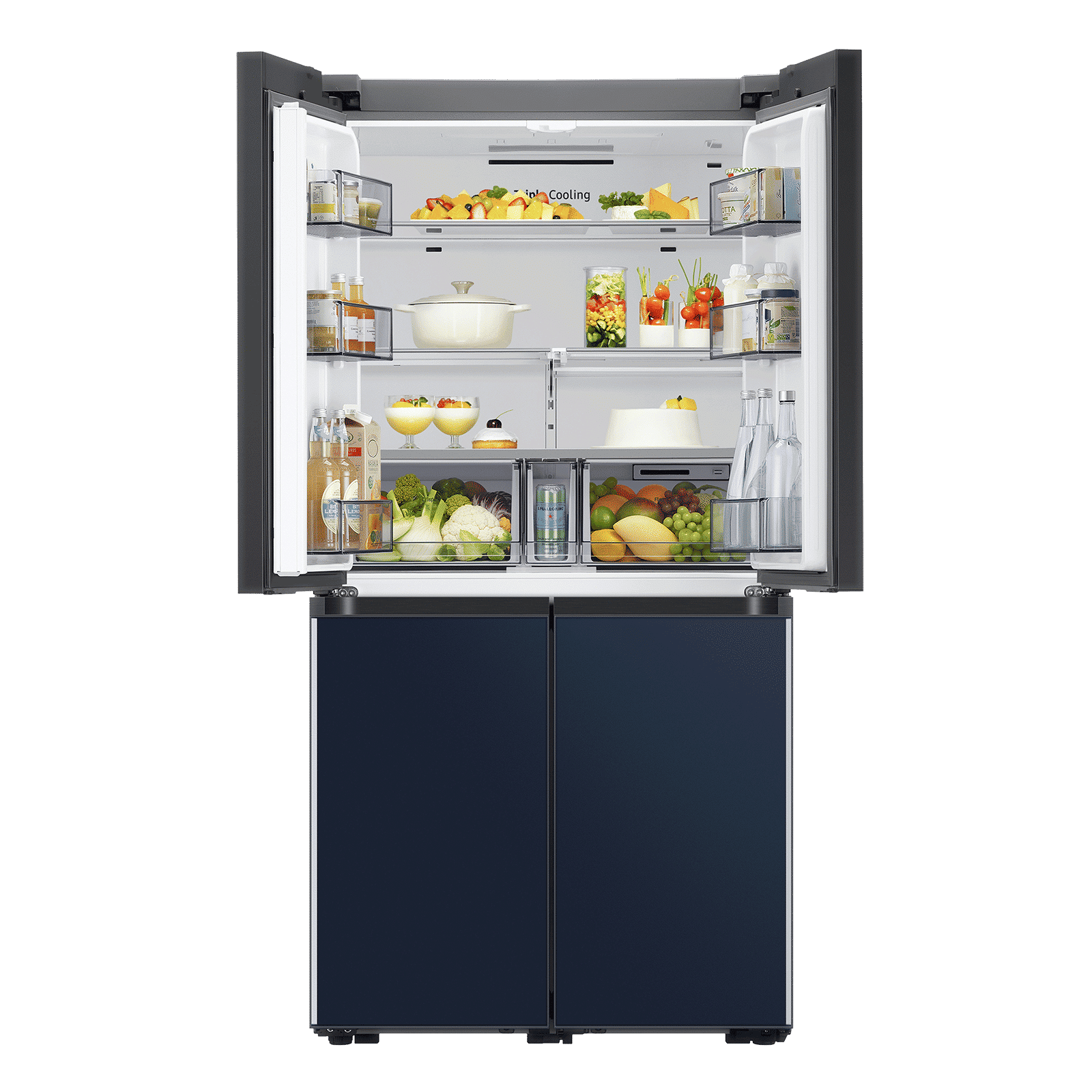 SAMSUNG 620 Litres Frost Free French Door Smart Wi-Fi Enabled Refrigerator with Twin Cooling Plus Technology (RF63A91C377/TL, Glam White/Glam Navy)_9