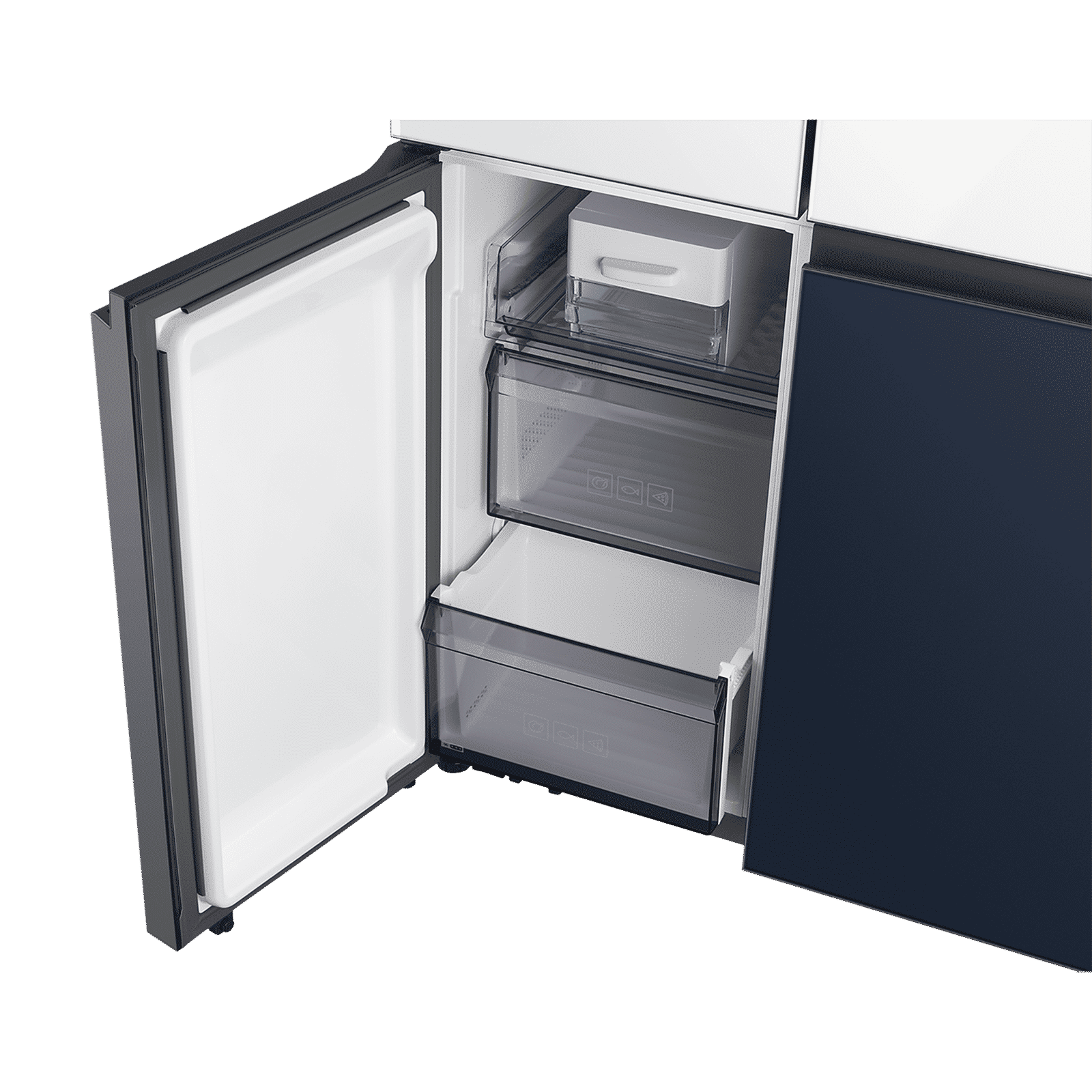 SAMSUNG 620 Litres Frost Free French Door Smart Wi-Fi Enabled Refrigerator with Twin Cooling Plus Technology (RF63A91C377/TL, Glam White/Glam Navy)_14