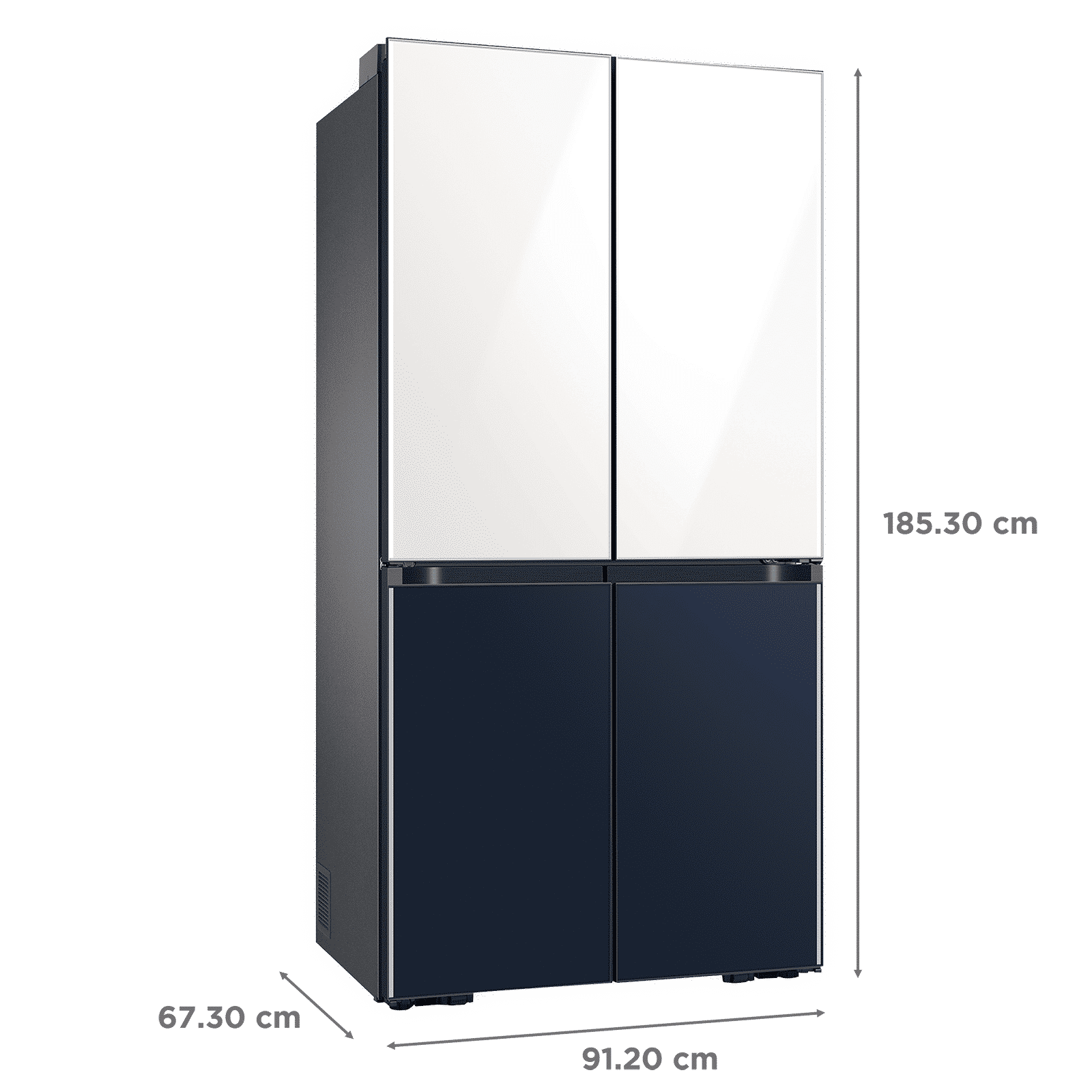 SAMSUNG 620 Litres Frost Free French Door Smart Wi-Fi Enabled Refrigerator with Twin Cooling Plus Technology (RF63A91C377/TL, Glam White/Glam Navy)_3