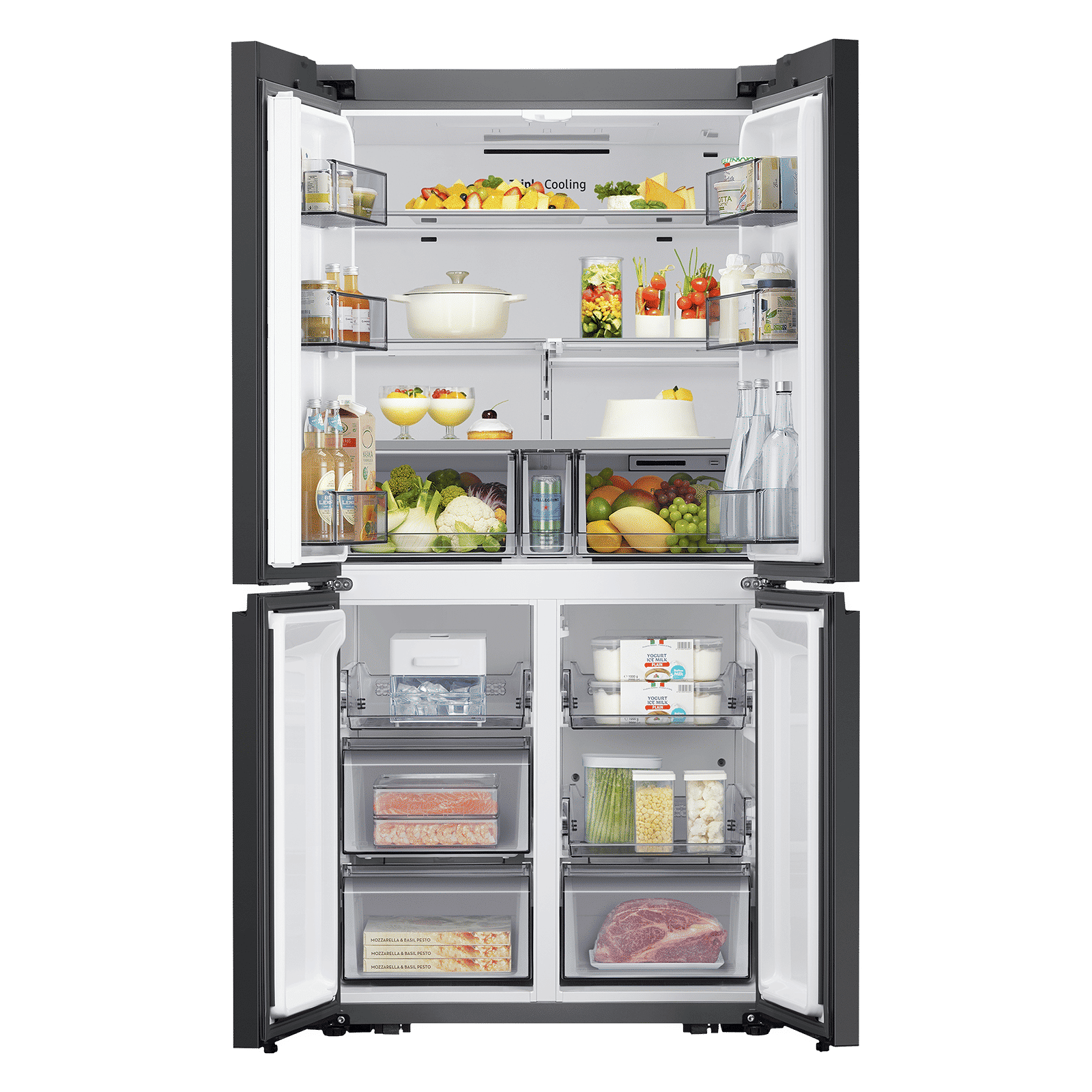 SAMSUNG 620 Litres Frost Free French Door Smart Wi-Fi Enabled Refrigerator with Twin Cooling Plus Technology (RF63A91C377/TL, Glam White/Glam Navy)_5