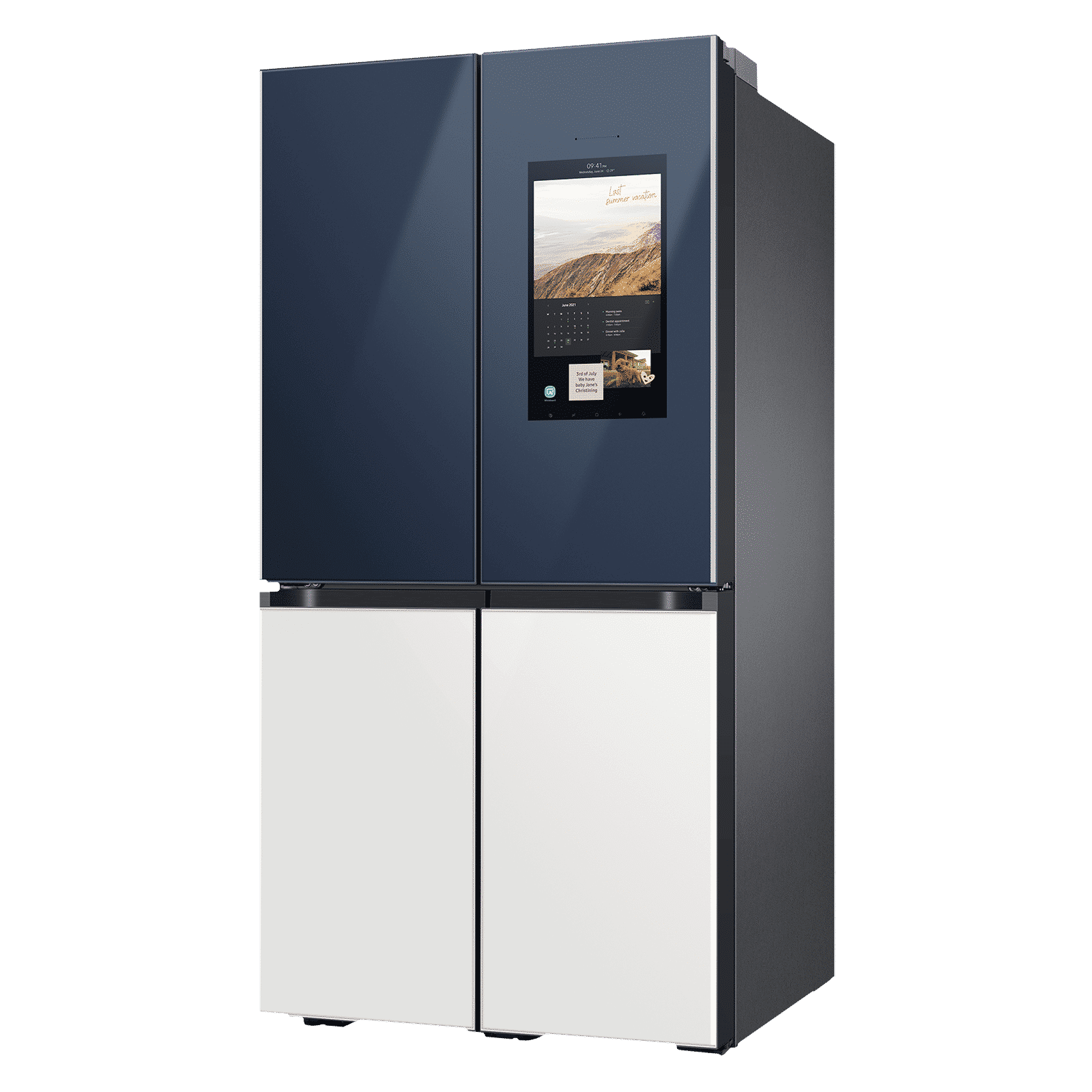 SAMSUNG 934 Litres Frost Free French Door Smart Wi-Fi Enabled Refrigerator with Family Hub (RF90A955387/TL, Glam Navy/Glam White)_4