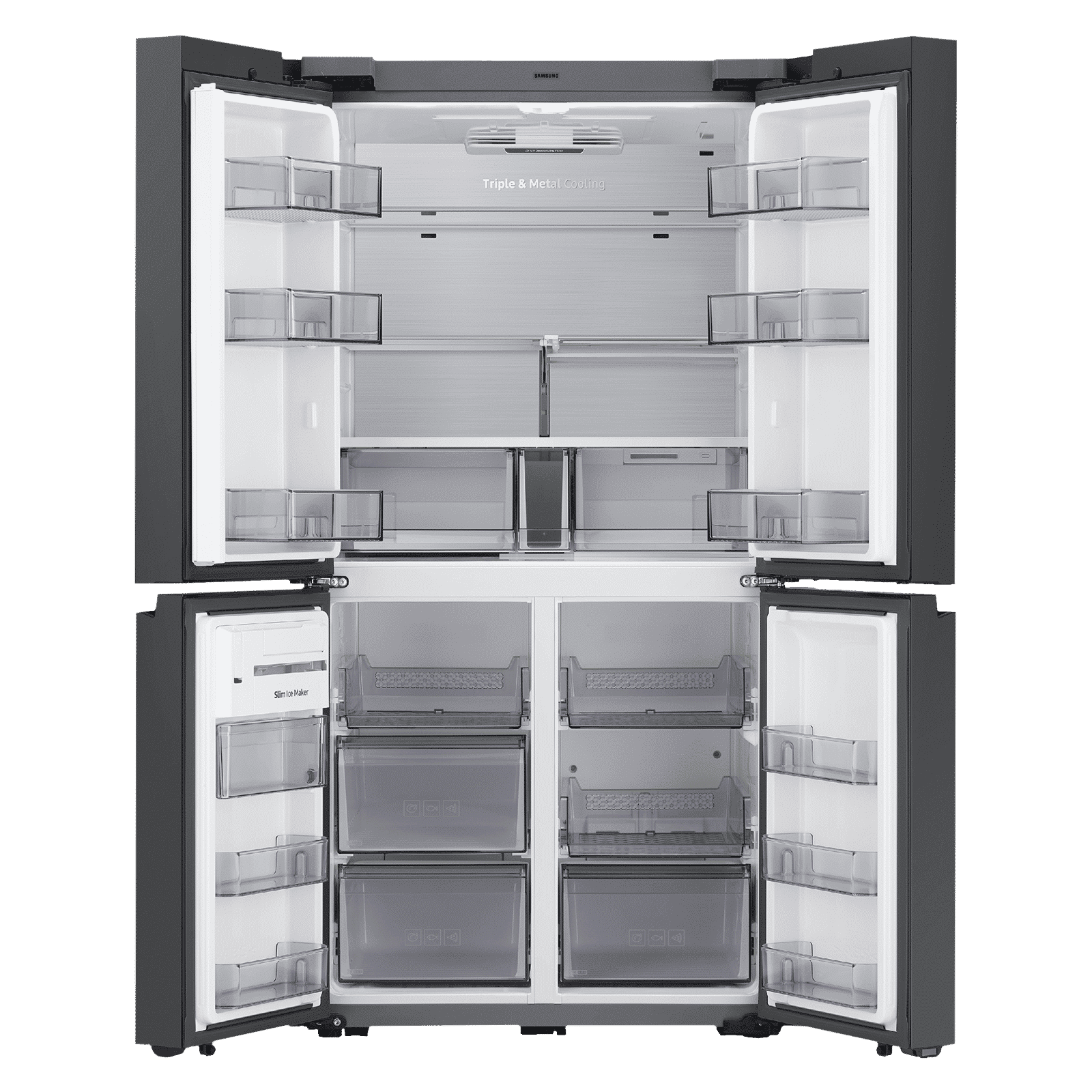 SAMSUNG 934 Litres Frost Free French Door Smart Wi-Fi Enabled Refrigerator with Family Hub (RF90A955387/TL, Glam Navy/Glam White)_5