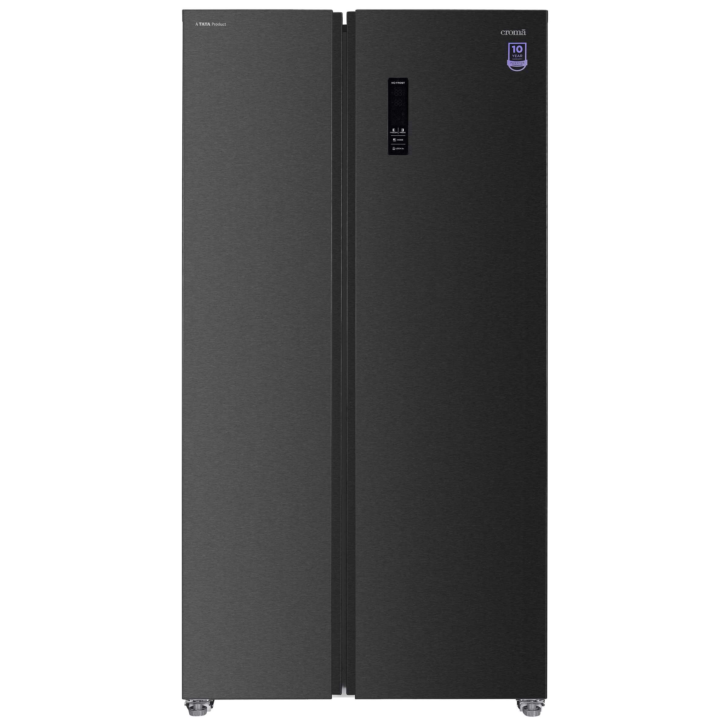 Croma 563 Litres Frost Free Side by Side Refrigerator with Multi Airflow System (CRAR2651, Black Inox)_1