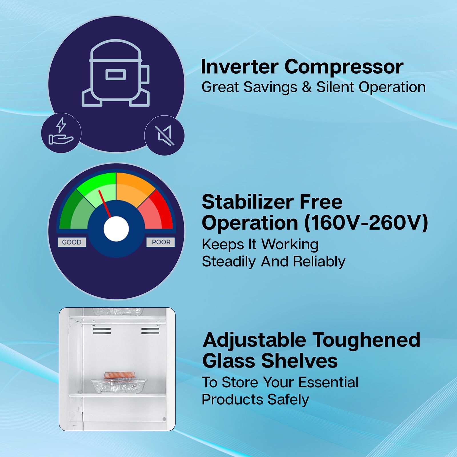 Croma 563 Litres Frost Free Side by Side Refrigerator with Multi Airflow System (CRAR2651, Black Inox)_10