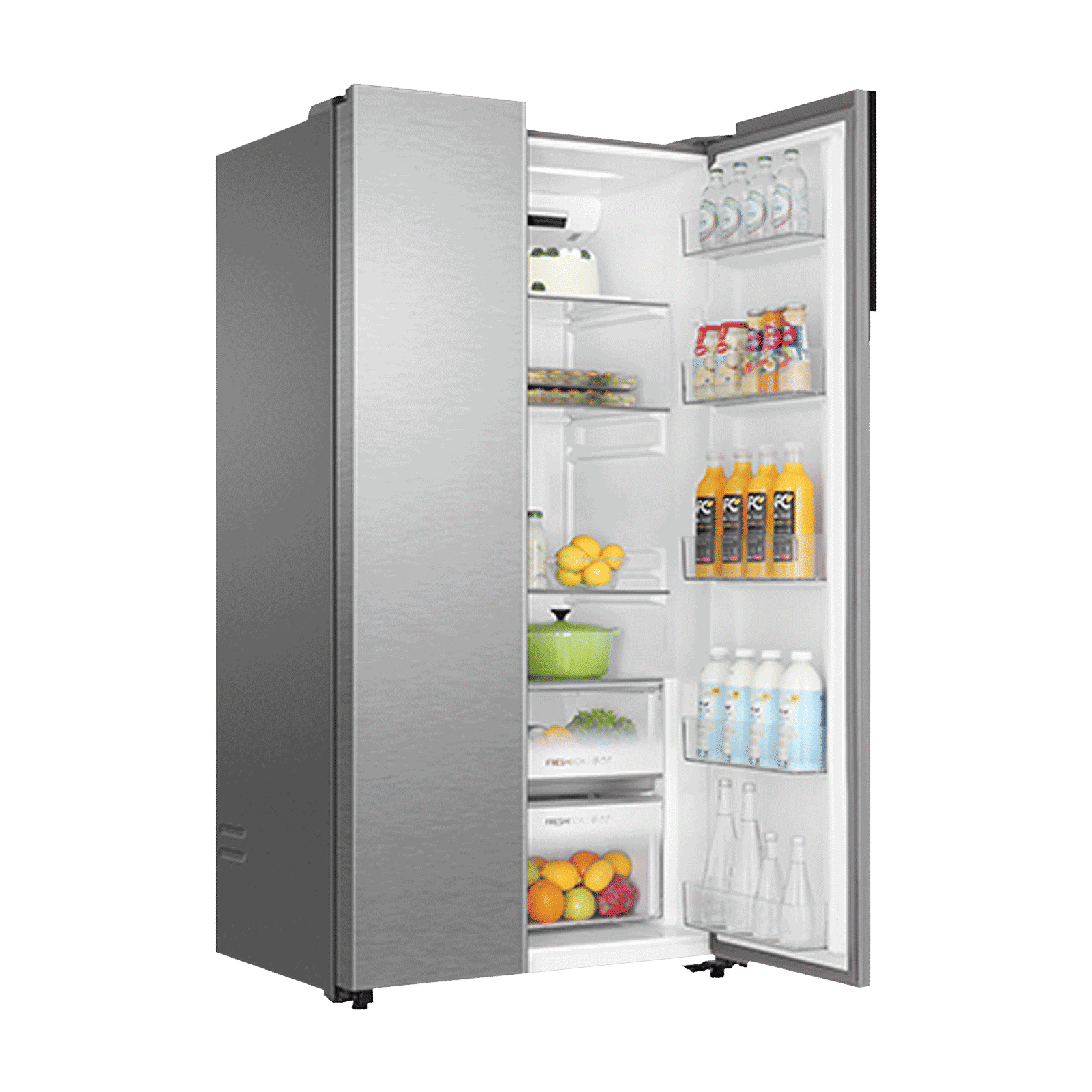 Haier 602 Litres 3 Star Frost Free Side by Side Convertible Refrigerator with Magic Cooling Technology (HRS-682SS, Shiny Steel)_5