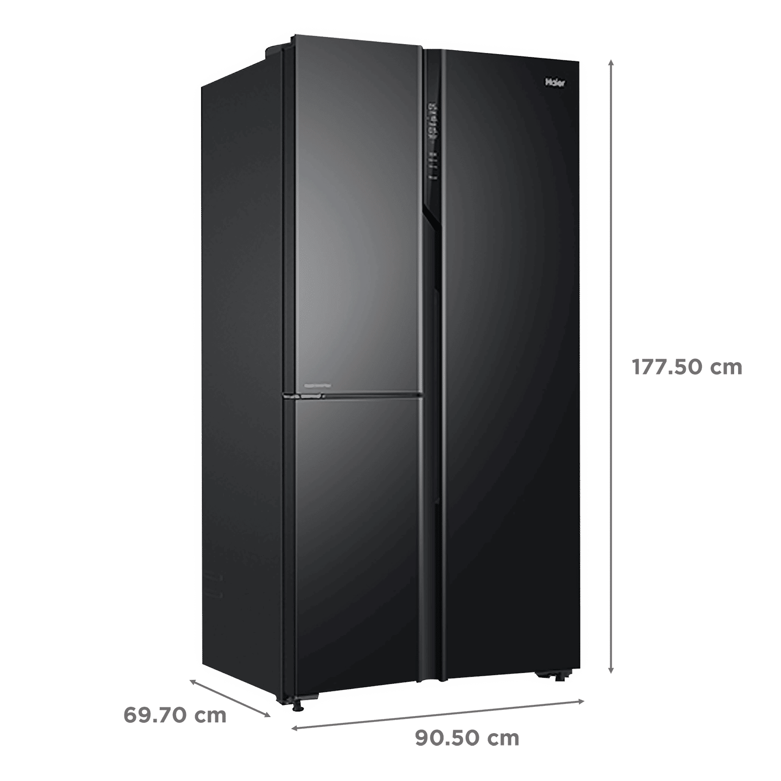 Haier 598 Litres Frost Free Side by Side Refrigerator with Magic Cooling Technology (HRT-683KG, Black Glass)_3