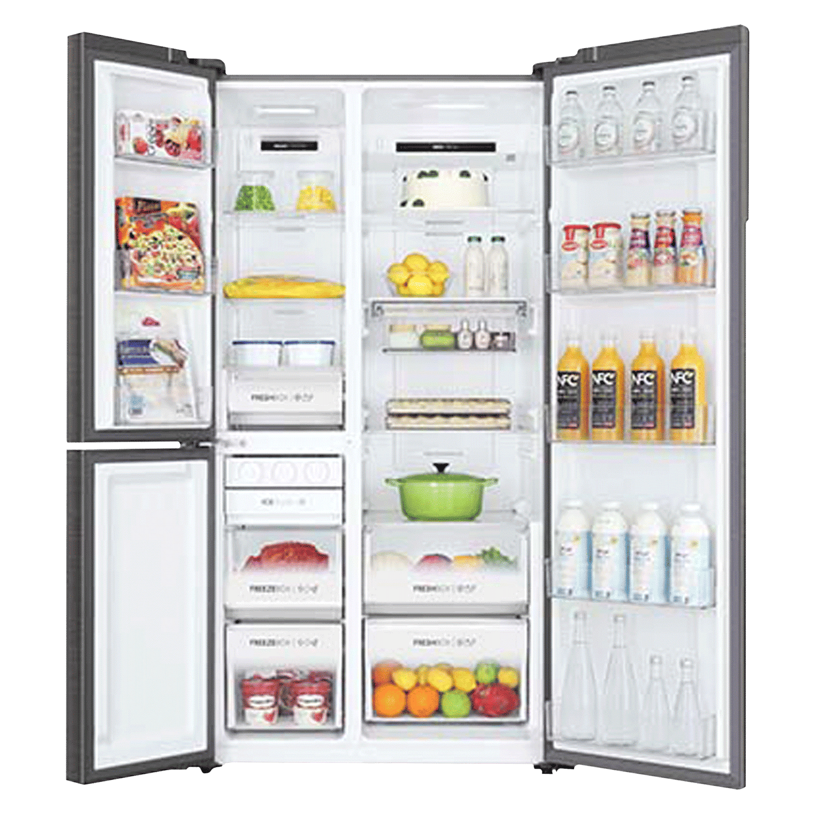 Haier 598 Litres Frost Free Side by Side Refrigerator with Magic Cooling Technology (HRT-683IS, Inox Steel)_5