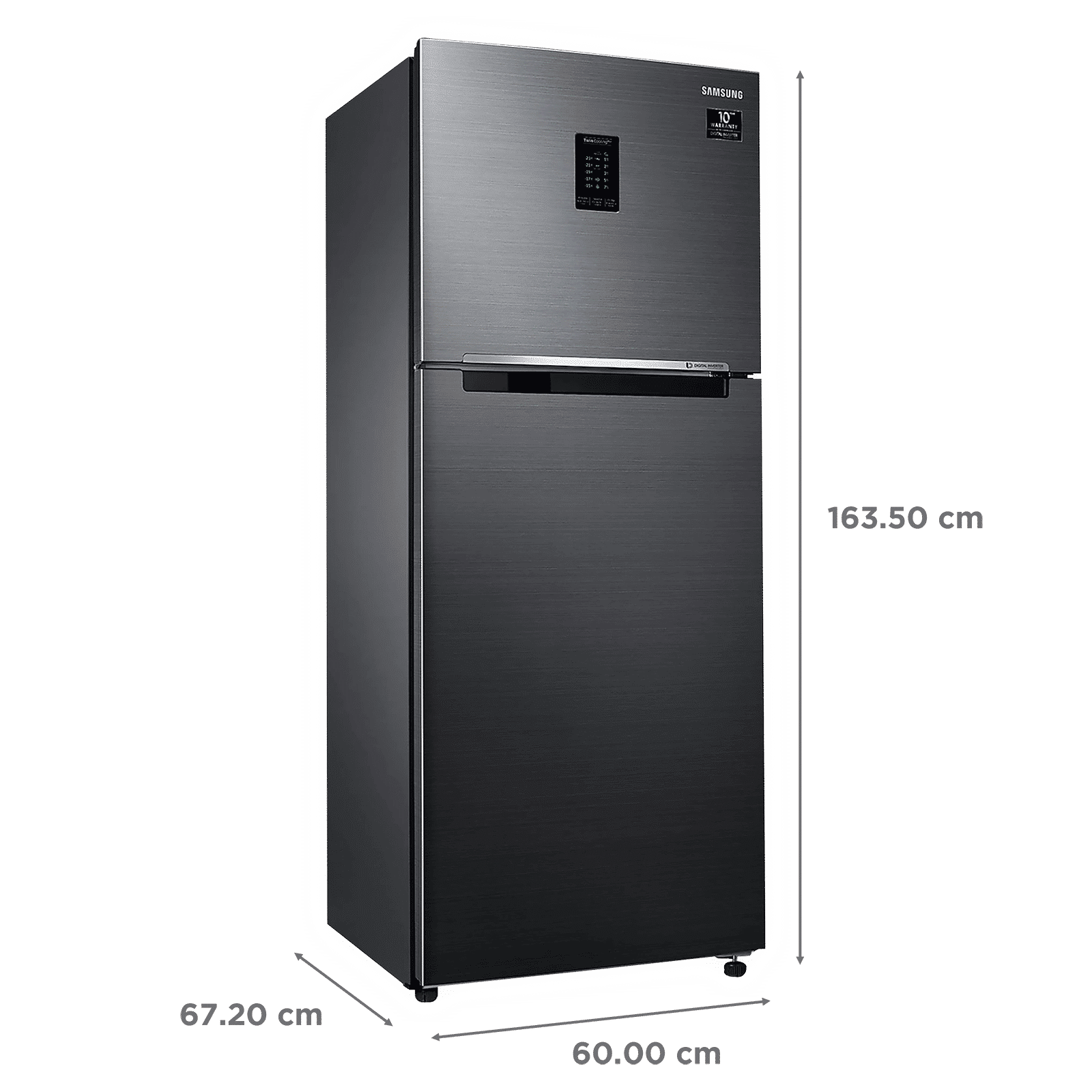 SAMSUNG 314 Litres 3 Star Frost Free Double Door Convertible Refrigerator with Multi Air Flow System (RT34A4533BX/HL, Luxe Black)_3