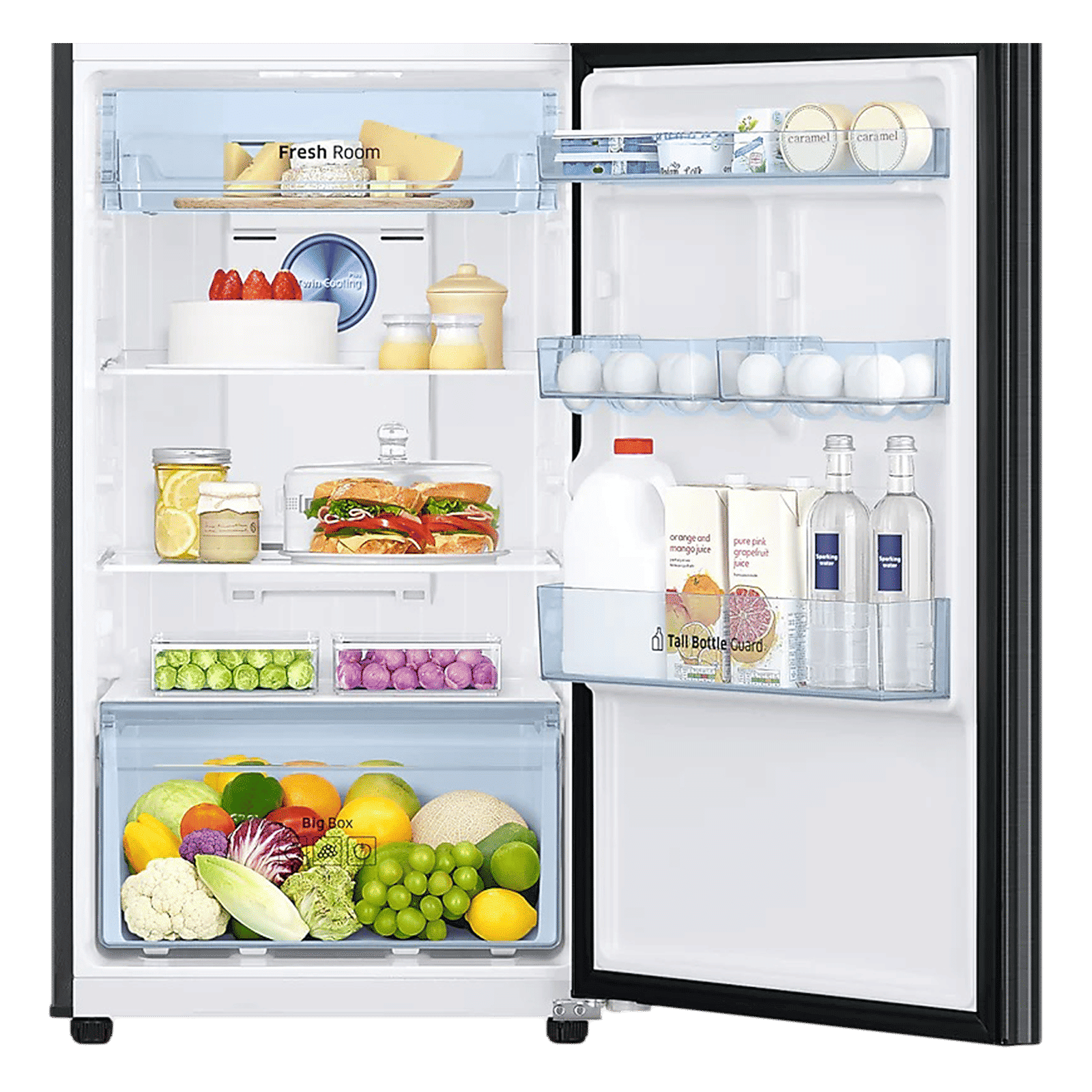 SAMSUNG 314 Litres 3 Star Frost Free Double Door Convertible Refrigerator with Multi Air Flow System (RT34A4533BX/HL, Luxe Black)_7