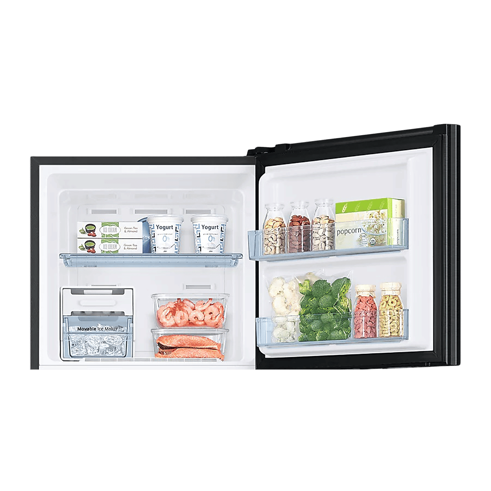 SAMSUNG 314 Litres 3 Star Frost Free Double Door Convertible Refrigerator with Multi Air Flow System (RT34A4533BX/HL, Luxe Black)_8